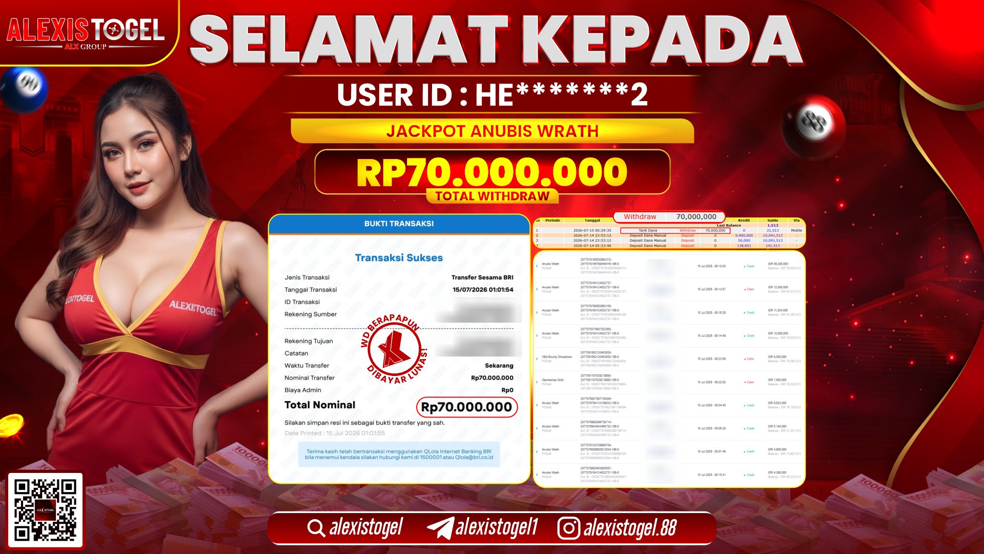 ALEXISTOGEL JACKPOT DI ANUBIS WRATH RP.70.000.000,- LUNAS