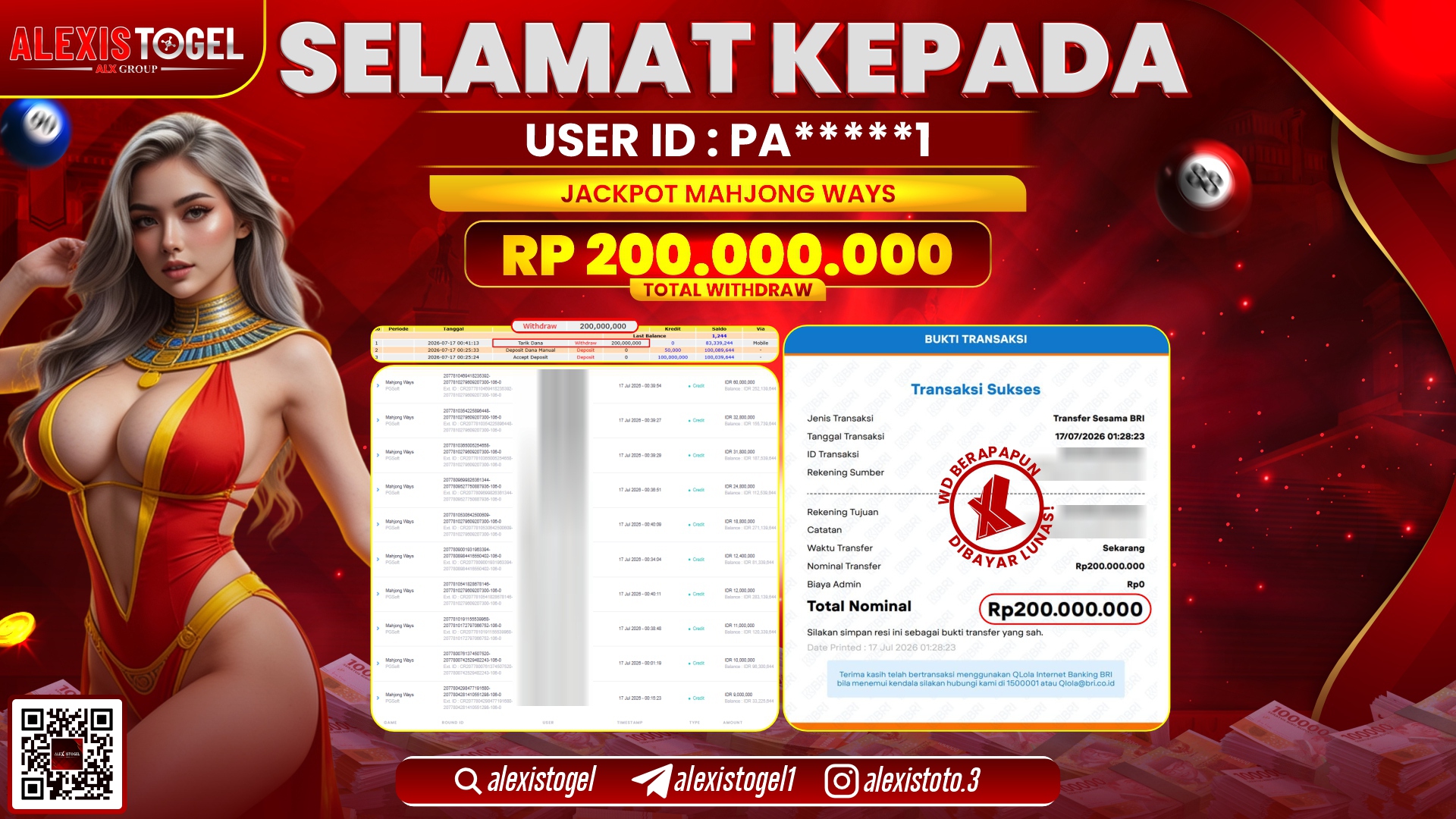 ALEXISTOGEL JACKPOT DI MAHJONG WAYS RP.200.000.000,- LUNAS