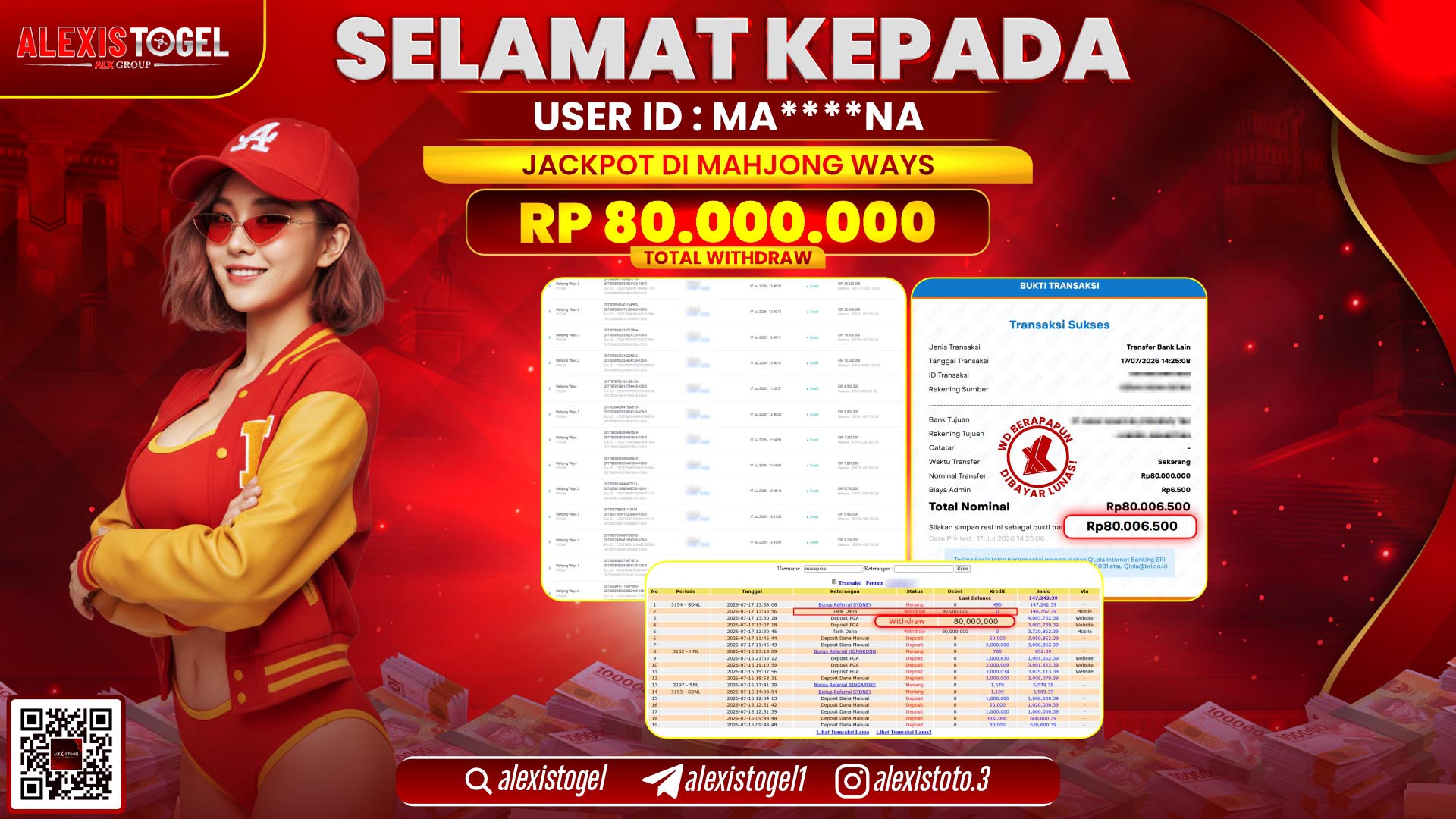 ALEXISTOGEL JACKPOT DI MAHJONG WAYS RP.80.000.000,- LUNAS