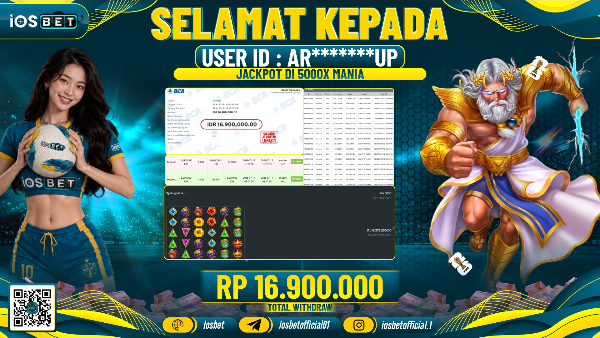 Bukti Pembayaran LUNAS SLOT GAME GACOR Rp.16.900.000,-