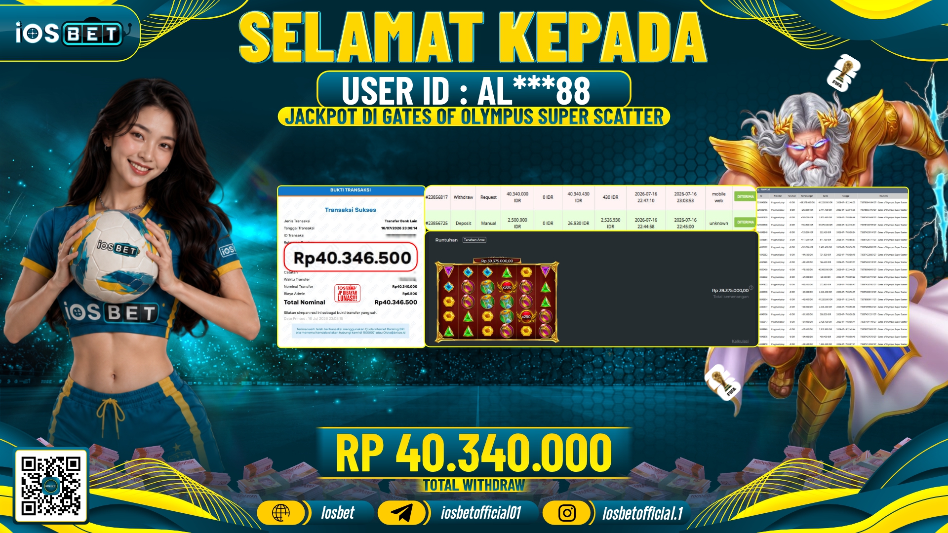 Bukti Pembayaran LUNAS SLOT GAME GACOR Rp.40.340.000,-