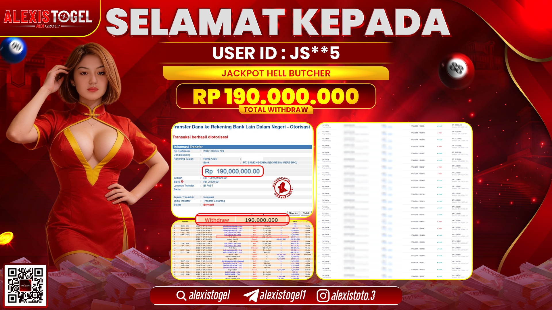ALEXISTOGEL JACKPOT DI HELL BUTCHER RP.190.000.000,- LUNAS