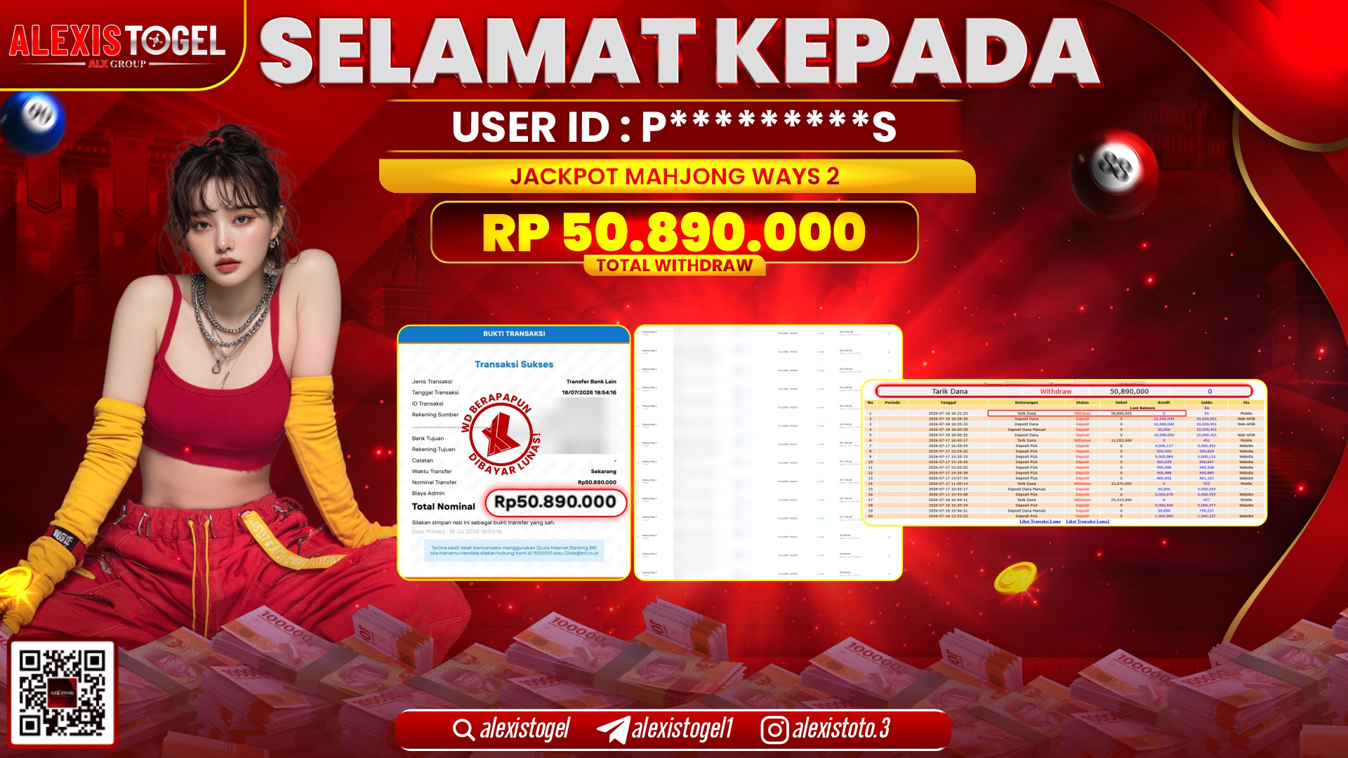 ALEXISTOGEL JACKPOT DI MAHJONG WAYS 2 RP.50.890.000,- LUNAS