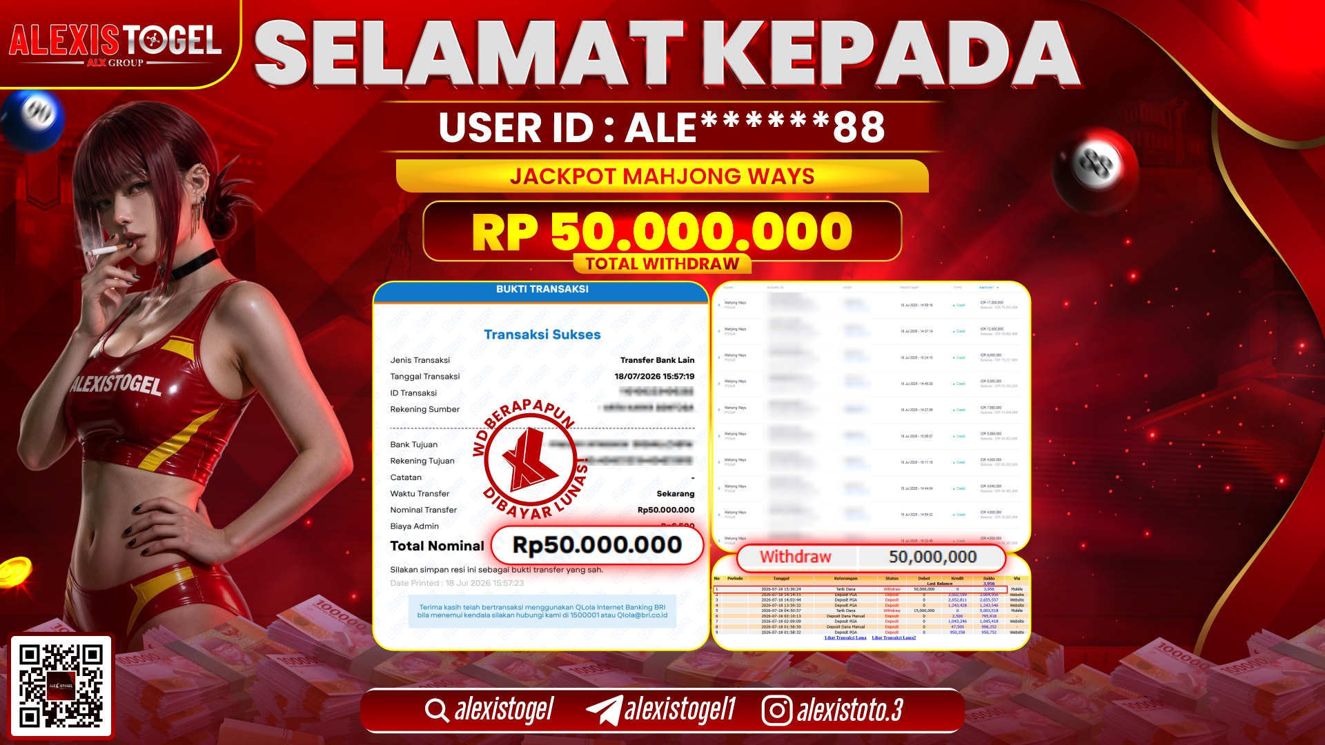 ALEXISTOGEL JACKPOT DI MAHJONG WAYS RP.50.000.000,- LUNAS