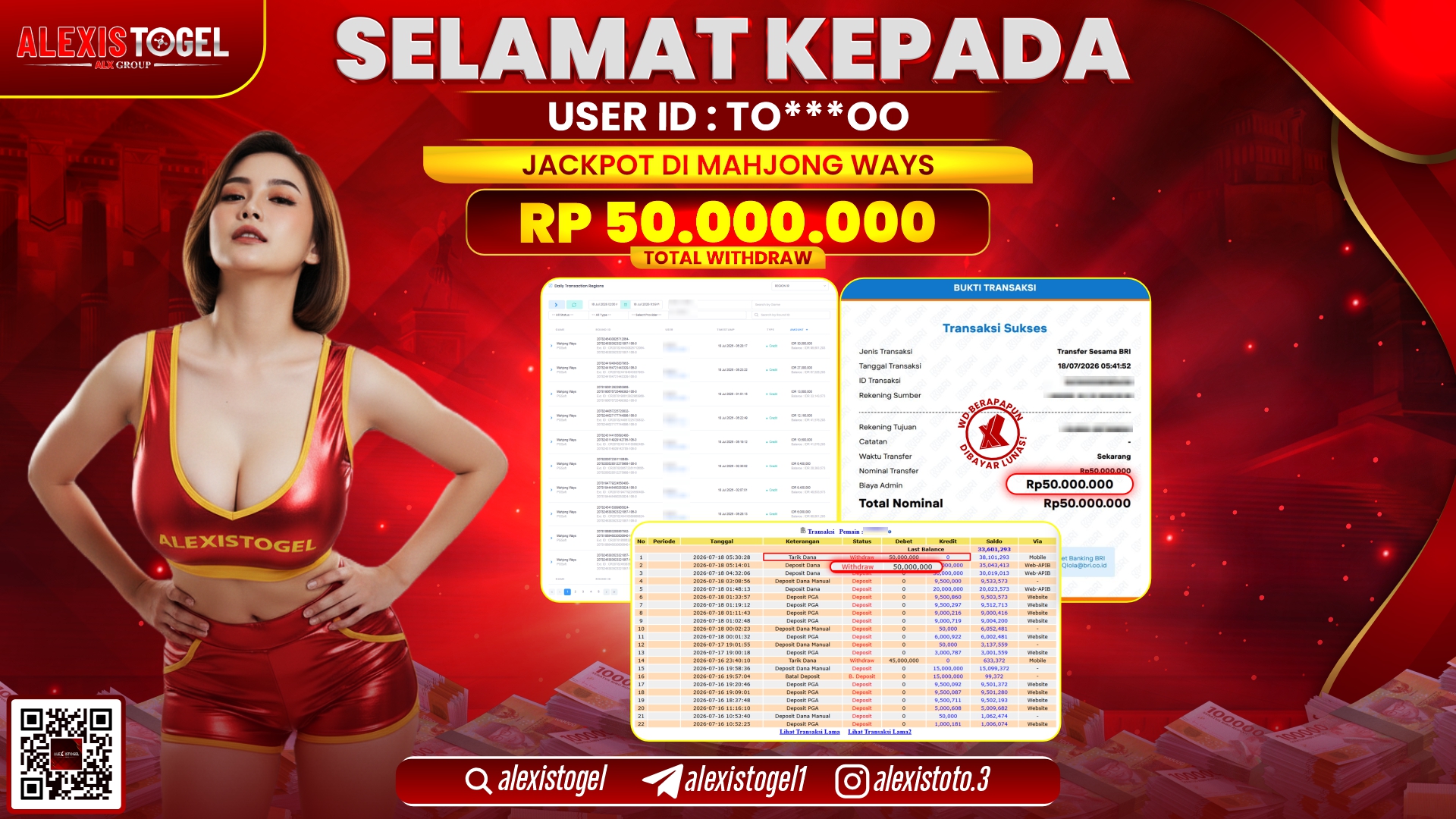 ALEXISTOGEL JACKPOT DI MAHJONG WAYS RP.50.000.000,- LUNAS