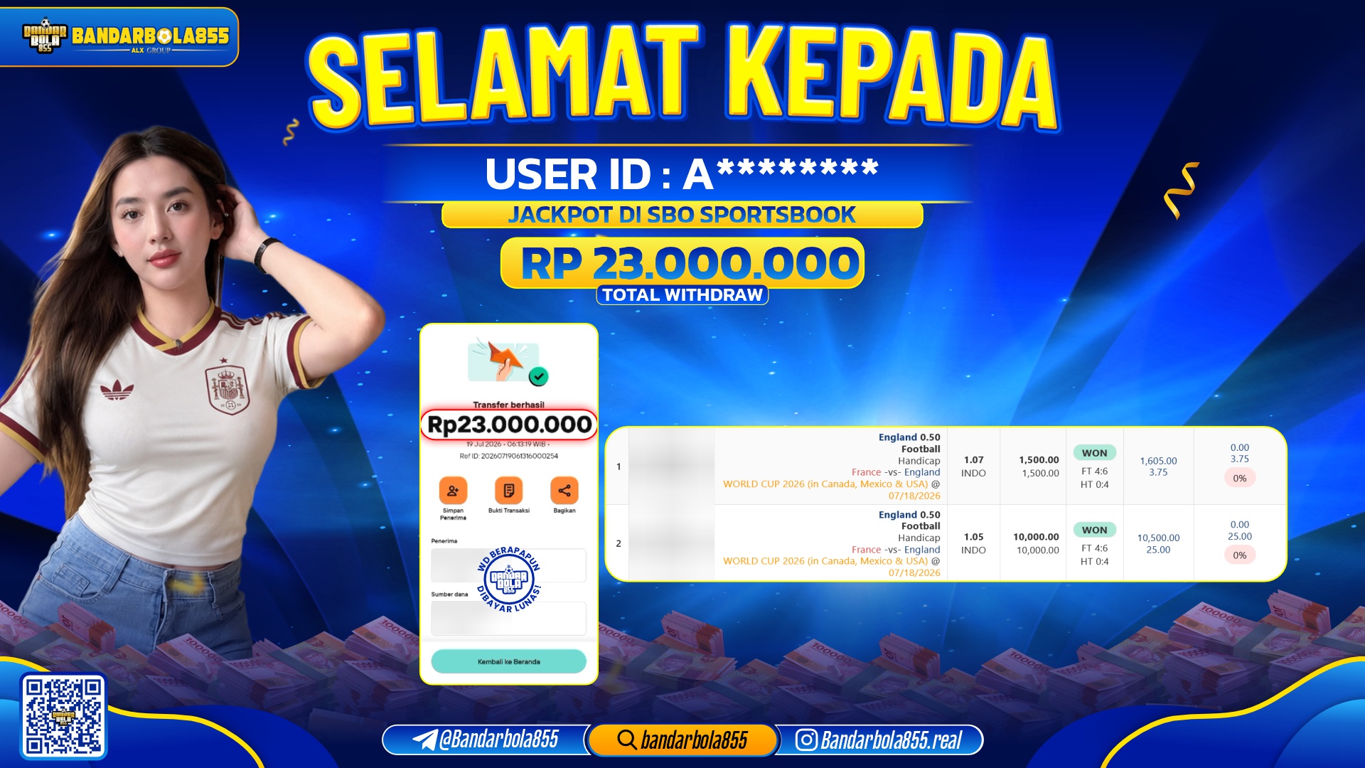 JACKPOT BANDARBOLA855 DI SBO SPORTSBOOK Rp23.000.000, - LUNAS🎖