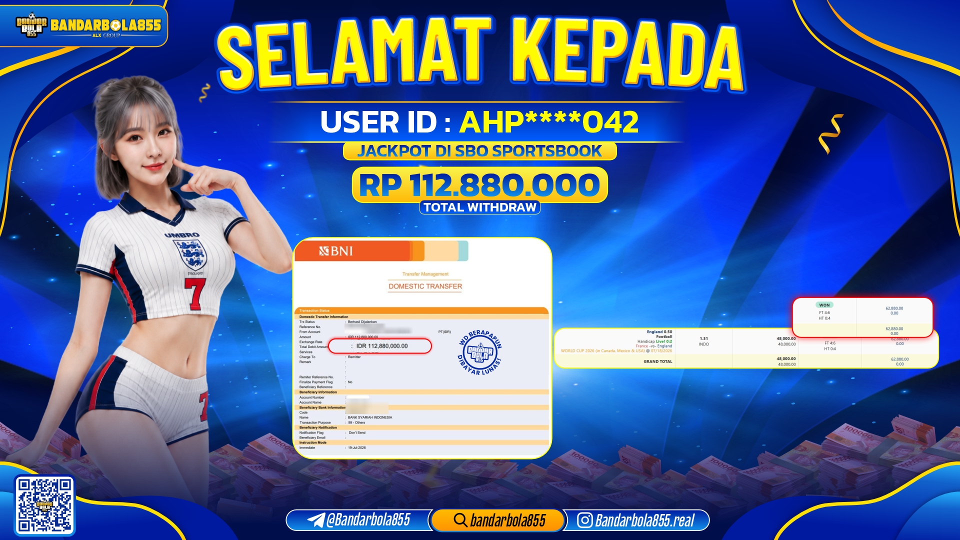 JACKPOT BANDARBOLA855 DI SBO SPORTSBOOK Rp112.880.000, - LUNAS🎖
