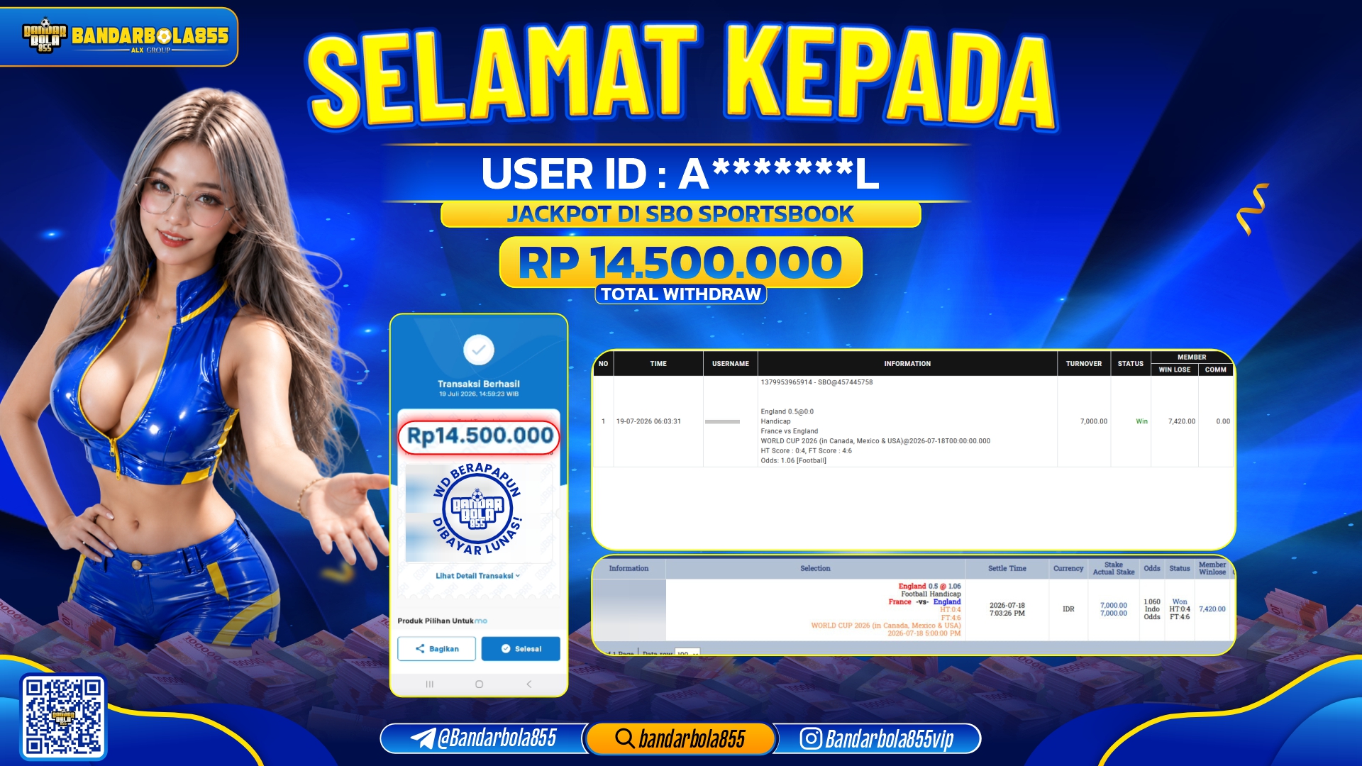 JACKPOT BANDARBOLA855 DI SBO SPORTSBOOK Rp14.500.000, - LUNAS🎖