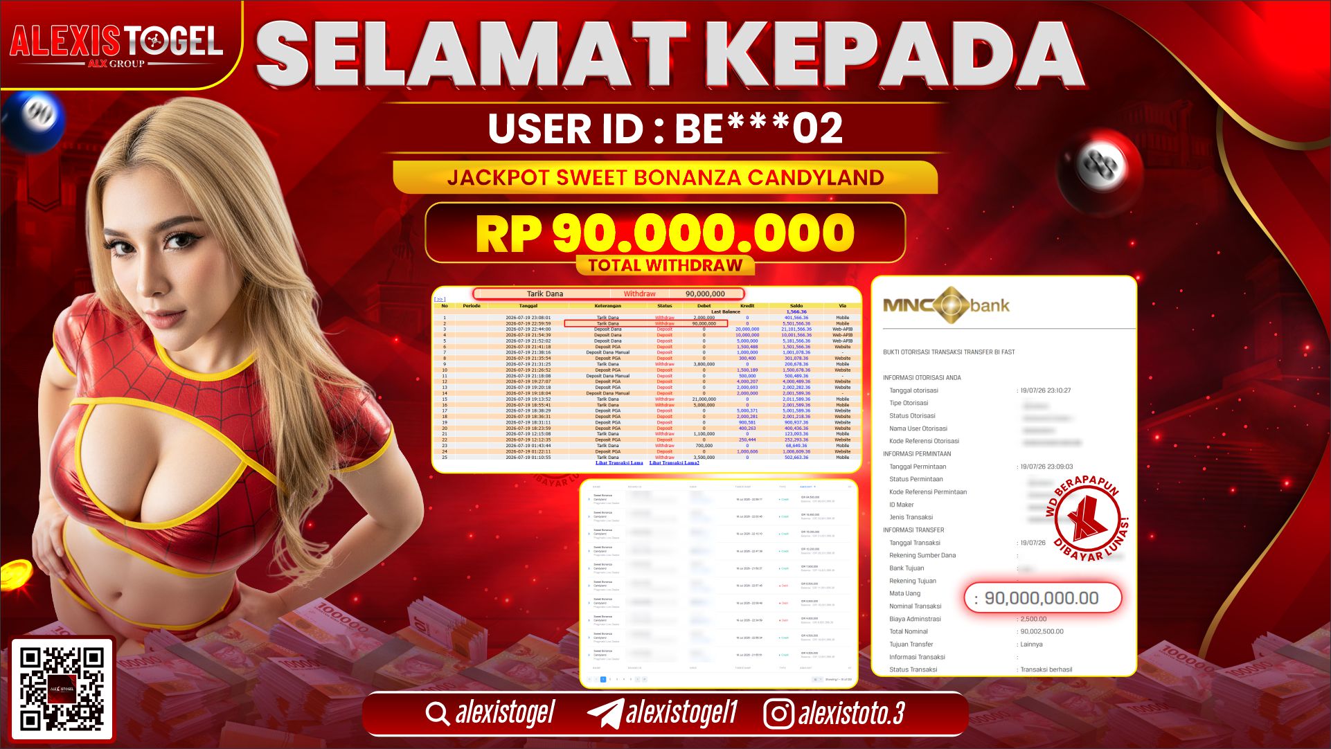 ALEXISTOGEL JACKPOT DI SWEET BONANZA CANDYLAND RP.90.000.000,- LUNAS