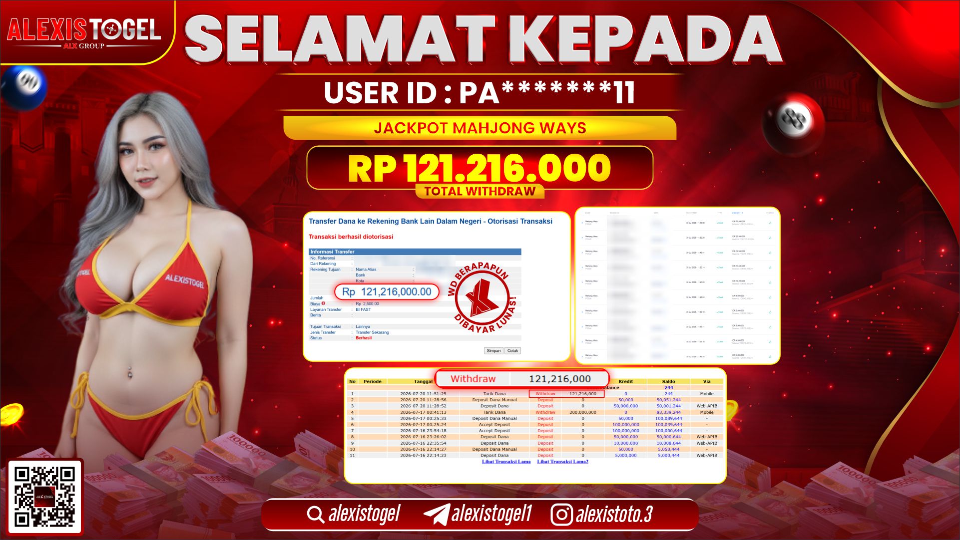 ALEXISTOGEL JACKPOT DI MAHJONG WAYS RP.121.216.000,- LUNAS