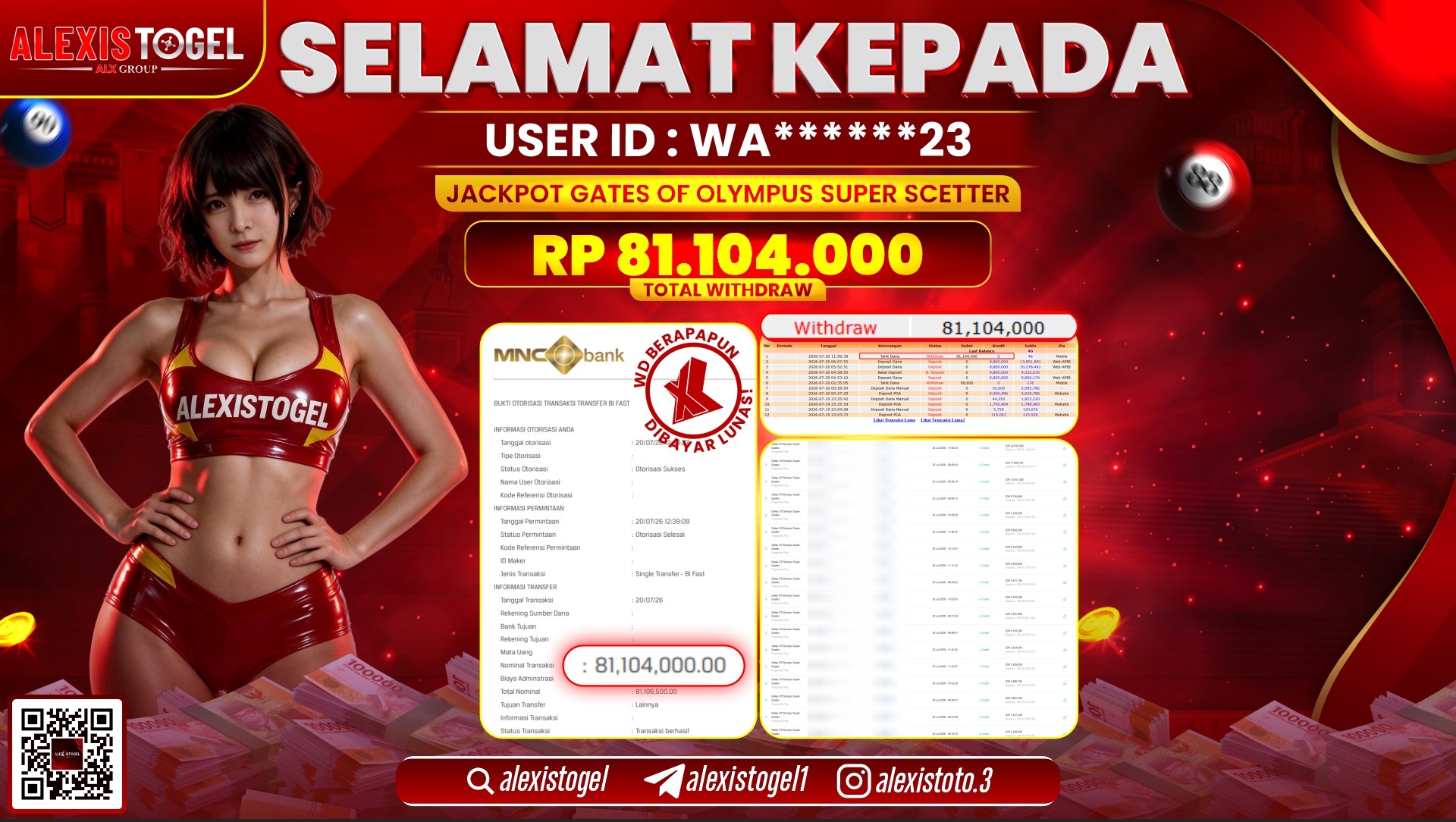 ALEXISTOGEL JACKPOT DI GATES OF OLYMPUS SUPER SCATTER RP.81.104.000,- LUNAS