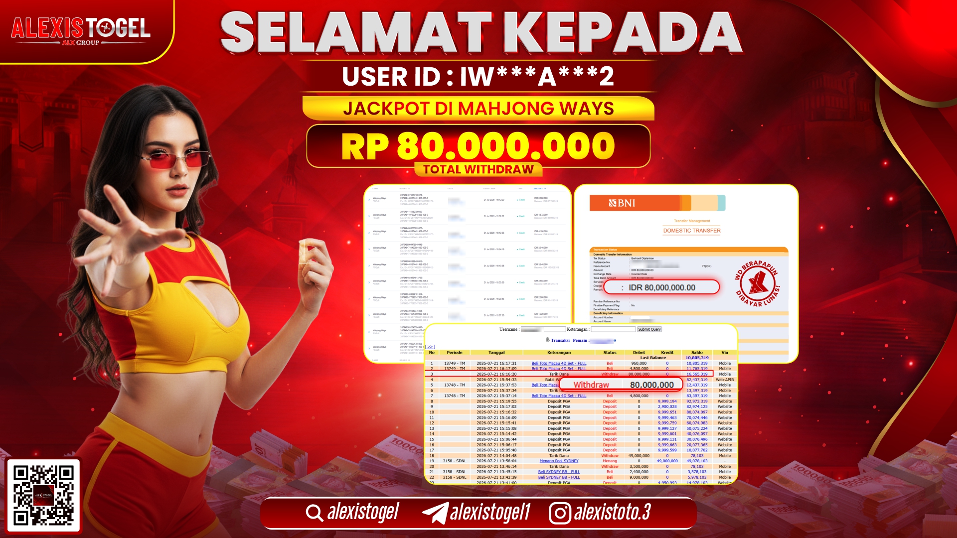 ALEXISTOGEL JACKPOT DI MAHJONG WAYS RP.80.000.000,- LUNAS