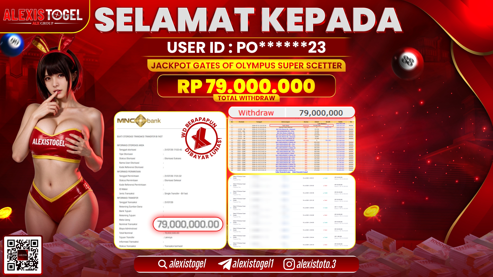 ALEXISTOGEL JACKPOT DI GATES OF OLYMPUS SUPER SCATTER RP.79.000.000,- LUNAS