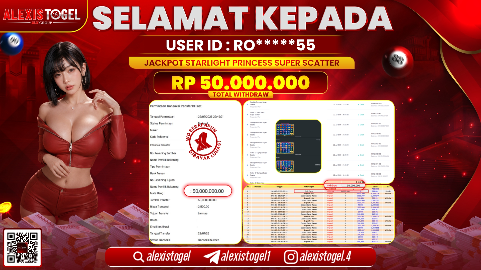 ALEXISTOGEL JACKPOT DI STARLIGHT PRINCESS SUPER SCATTER RP.50.000.000,- LUNAS