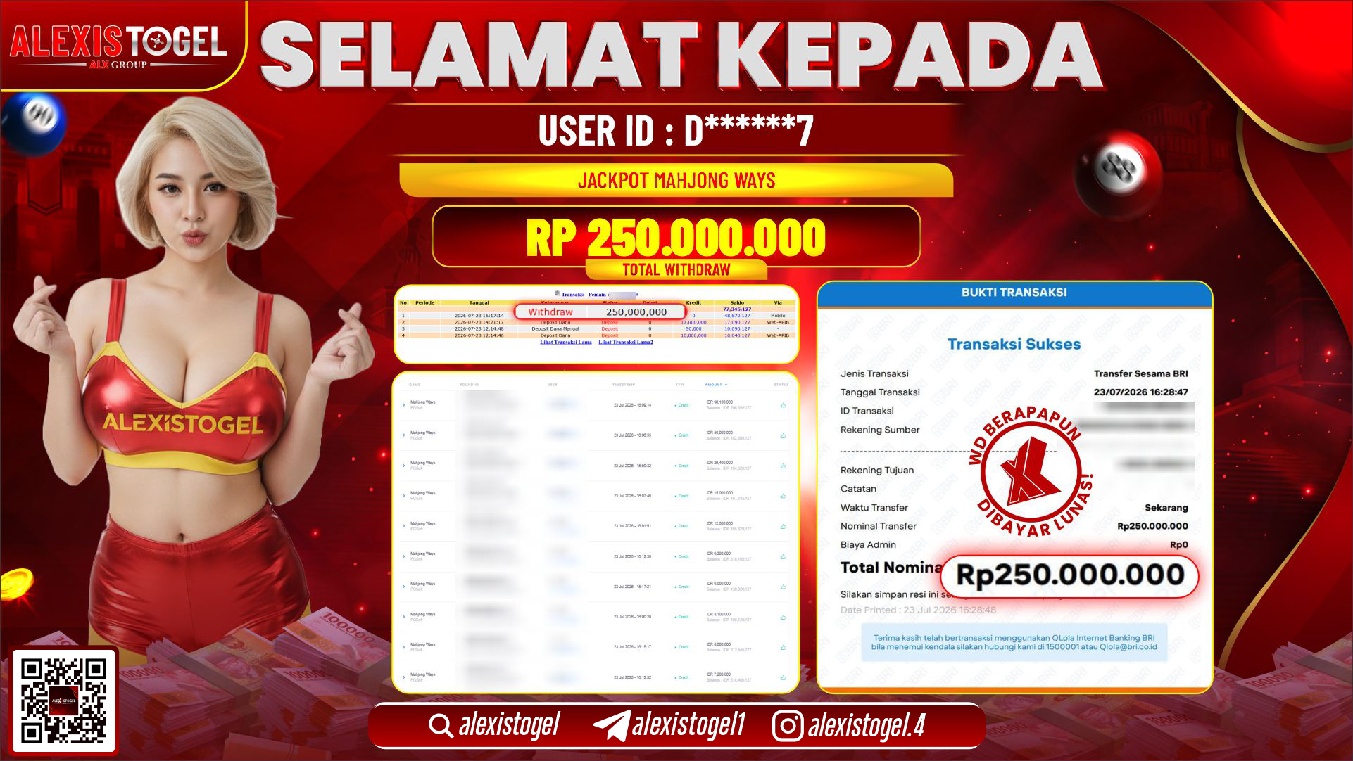 ALEXISTOGEL JACKPOT DI MAHJONG WAYS RP.250.000.000,- LUNAS