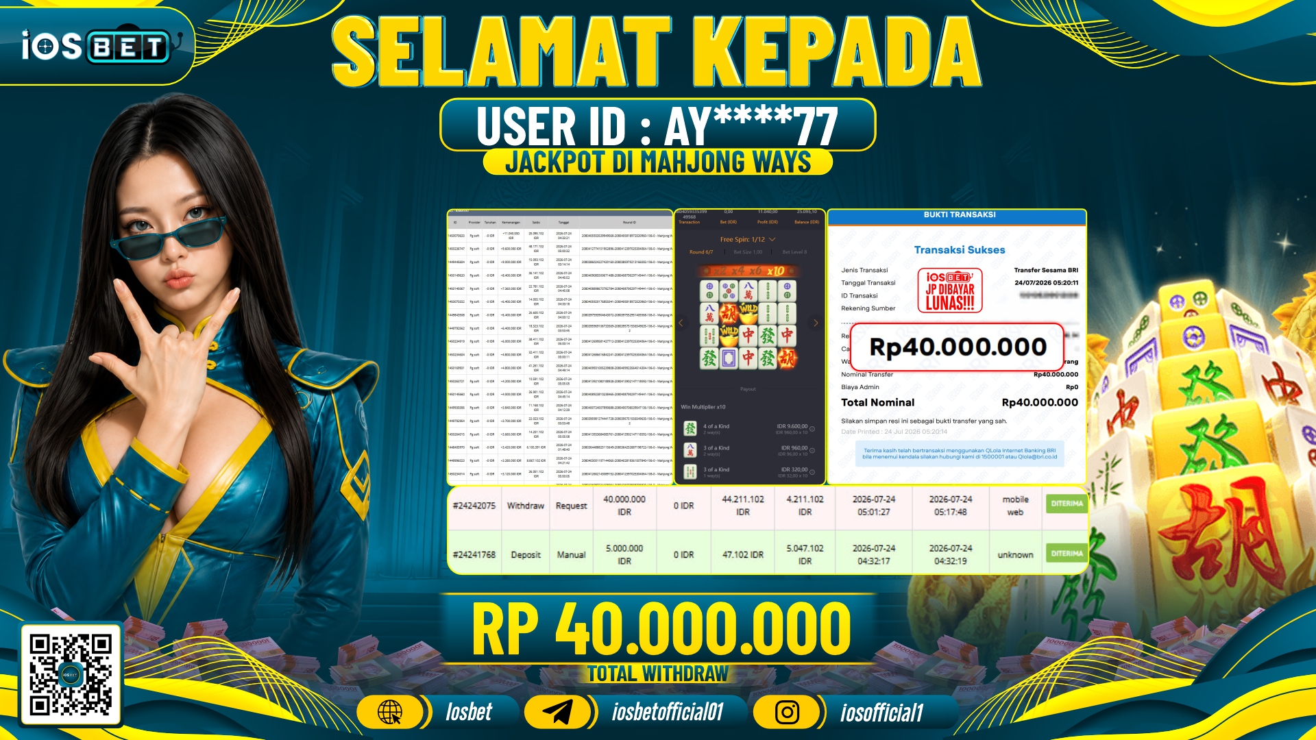 Bukti Pembayaran LUNAS SLOT GAME GACOR Rp.40.000.000,-