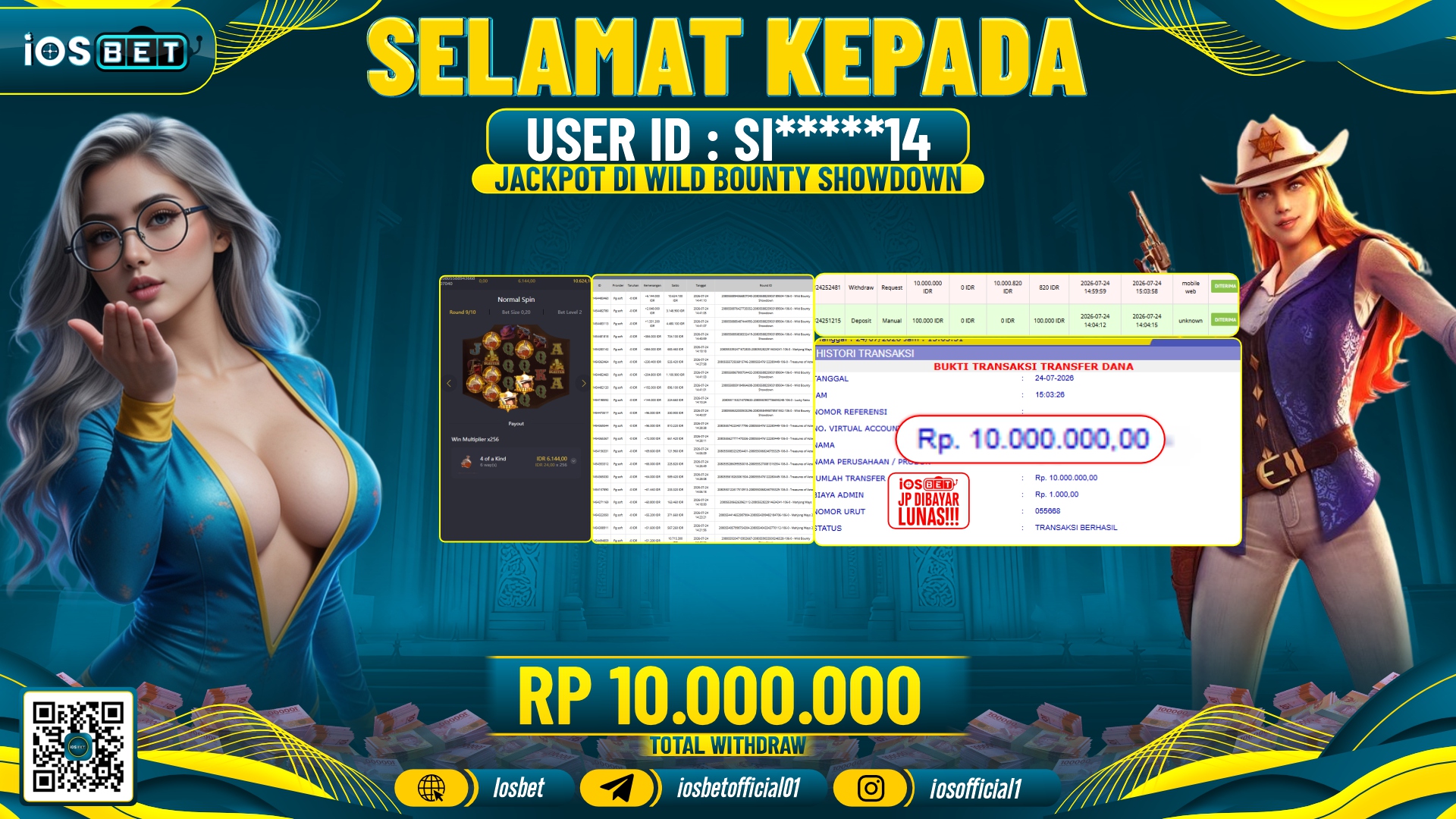Bukti Pembayaran LUNAS SLOT GAME GACOR Rp.10.000.000,-