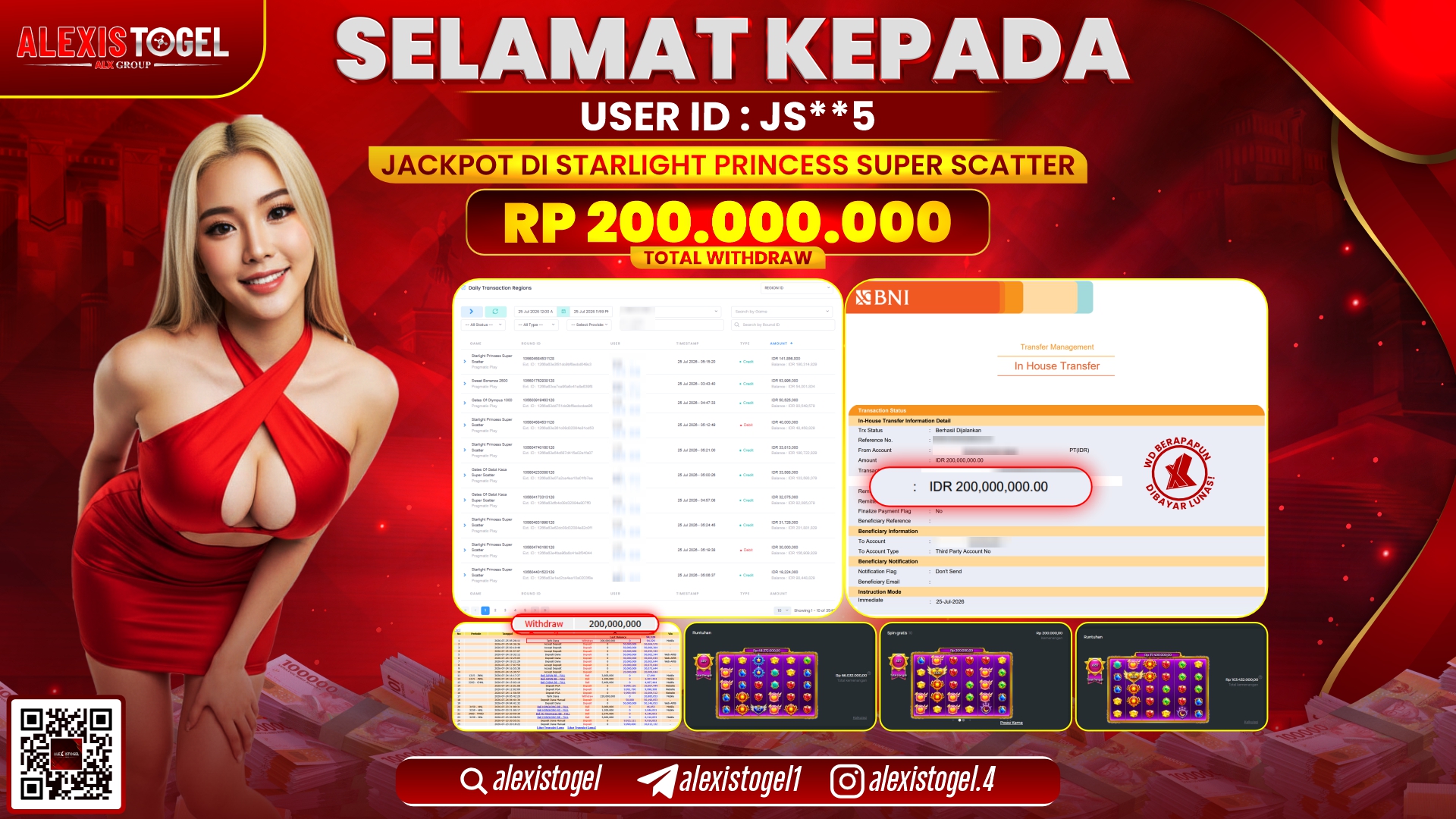 ALEXISTOGEL JACKPOT DI STARLIGHT PRINCES SUPER SCATTER RP.200.000.000,- LUNAS