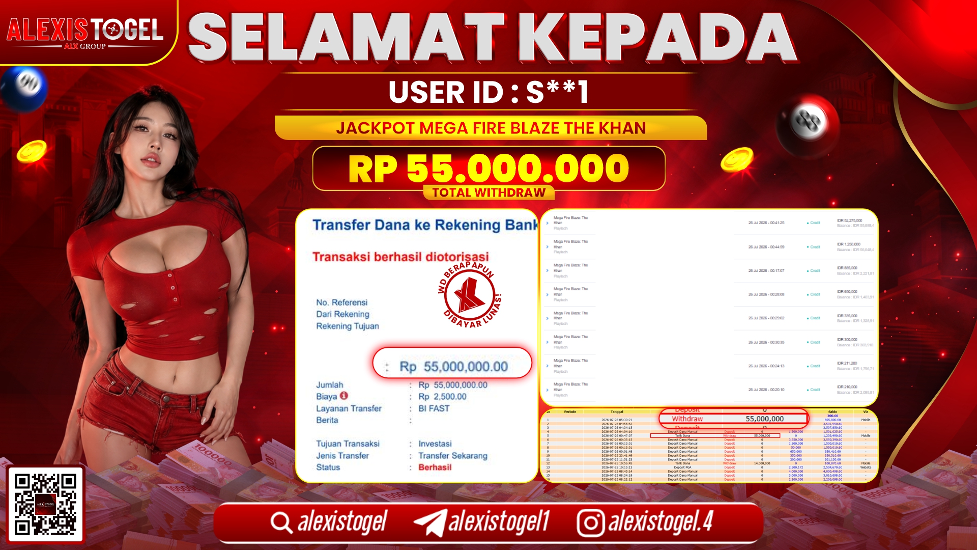 ALEXISTOGEL JACKPOT DI MEGA FIRE BLAZE THE KHAN RP.55.000.000,- LUNAS
