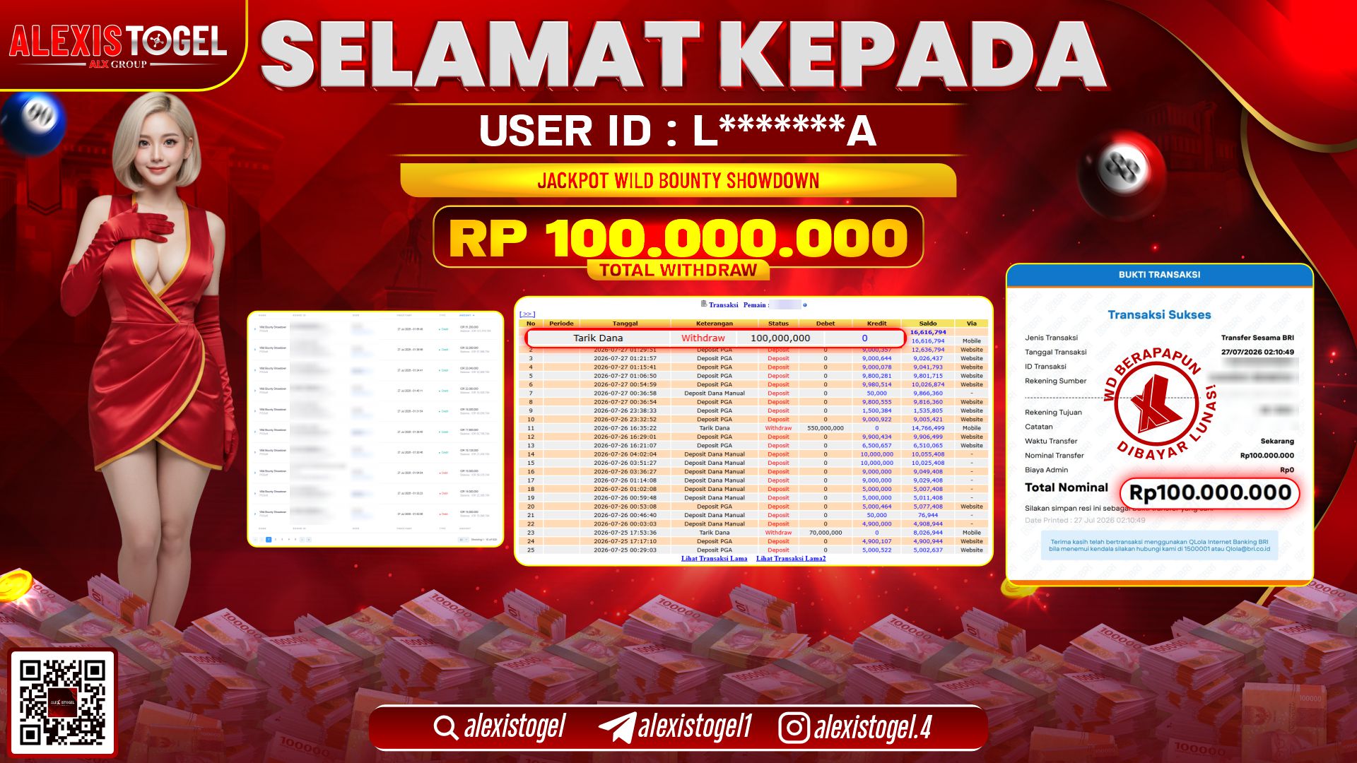 ALEXISTOGEL JACKPOT DI WILD BOUNTY SHOWDOWN RP.100.000.000,- LUNAS