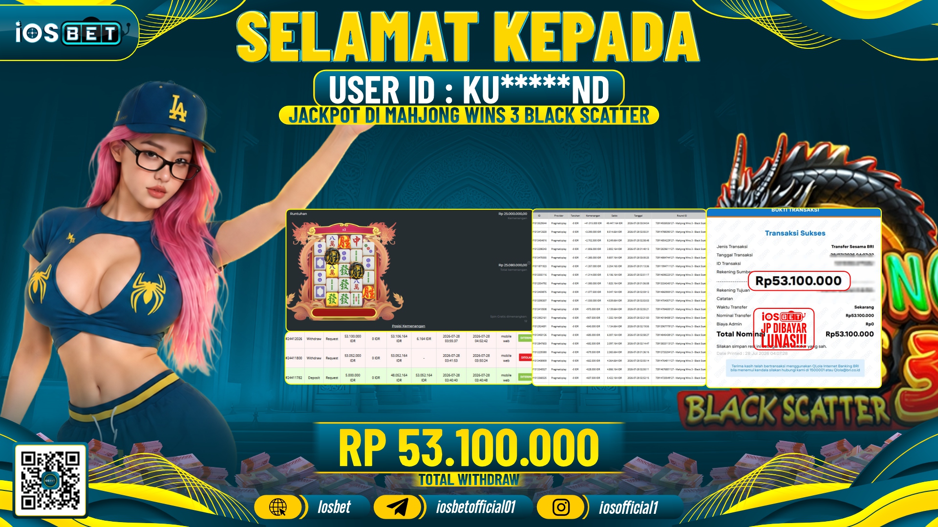 Bukti Pembayaran LUNAS SLOT GAME GACOR Rp.53.100.000,-