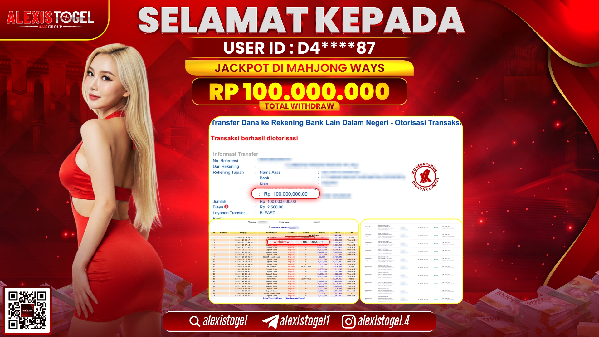 ALEXISTOGEL JACKPOT DI MAHJONG WAYS RP.100.000.000,- LUNAS