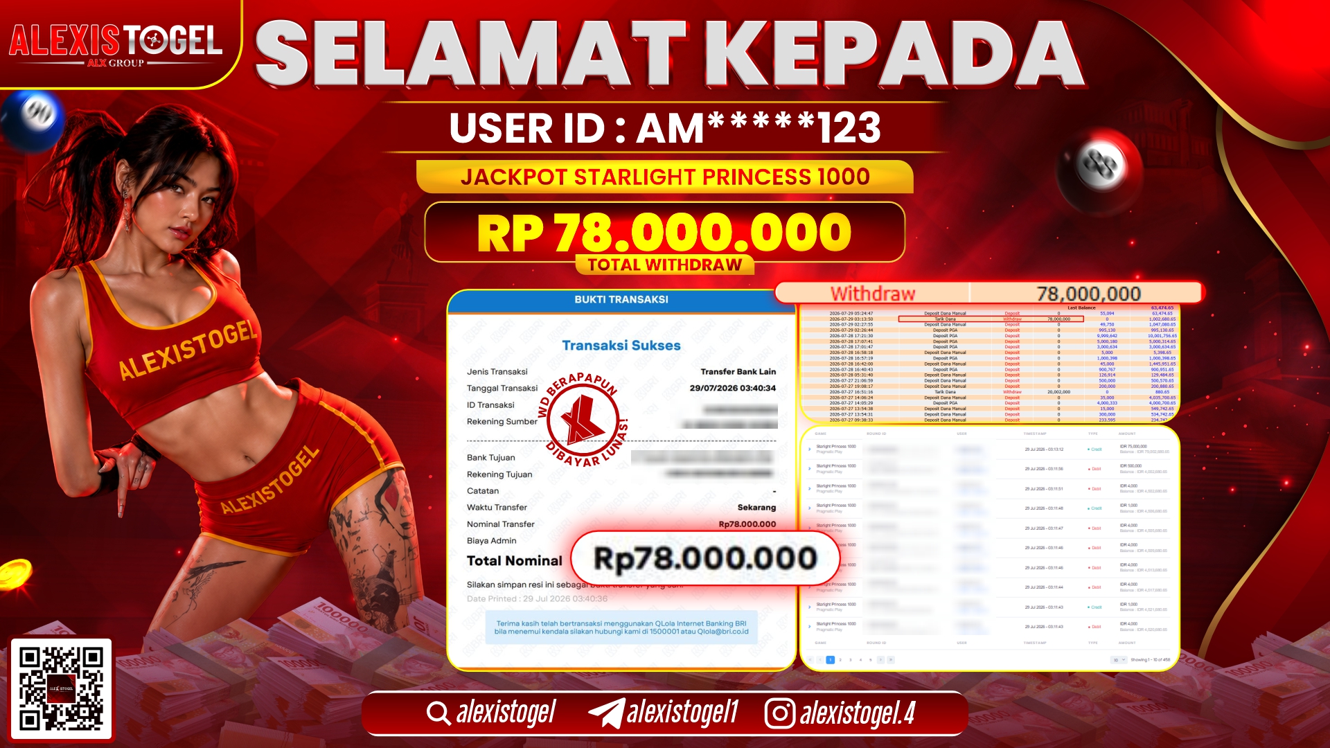 ALEXISTOGEL JACKPOT DI STARLIGHT PRINCES 1000 RP.78.000.000,- LUNAS