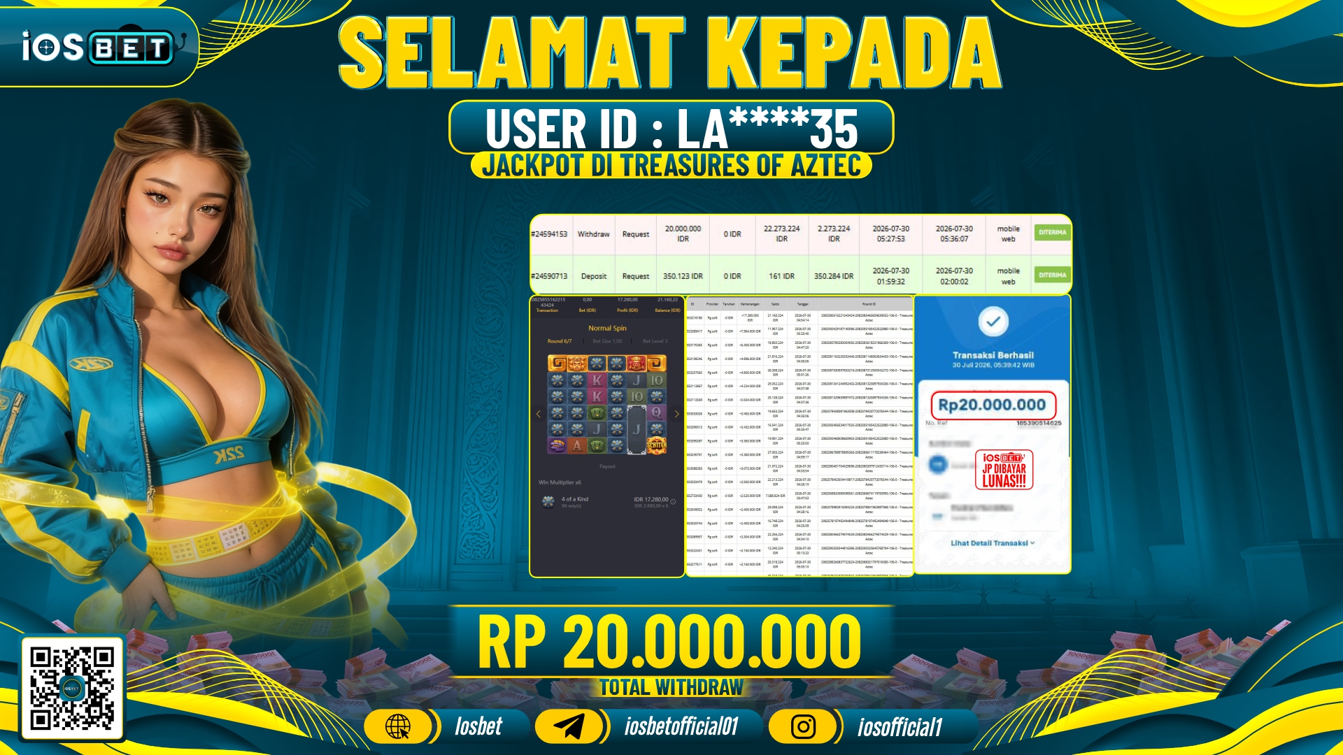 Bukti Pembayaran LUNAS SLOT GAME GACOR Rp.20.000.000,-