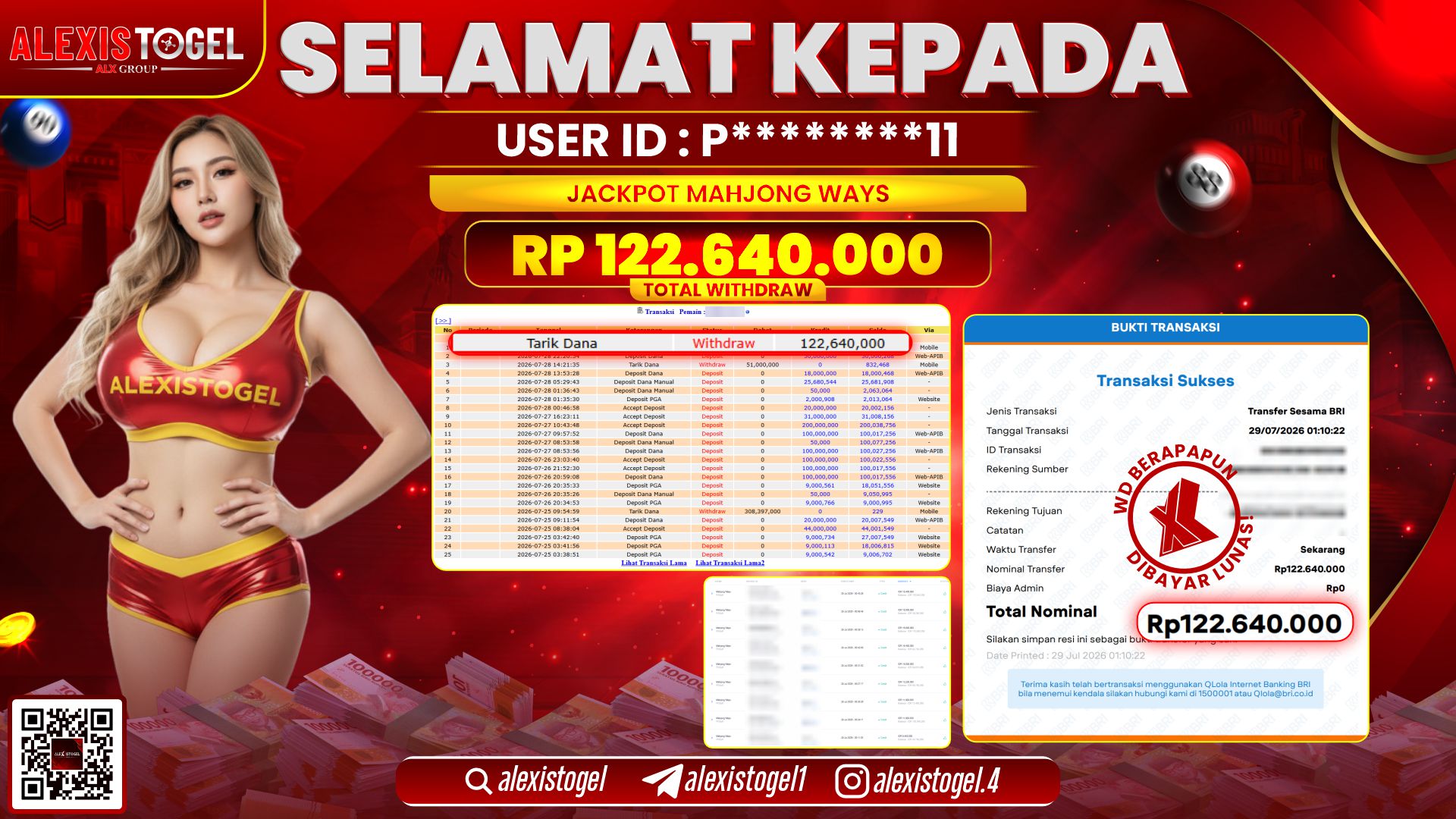 ALEXISTOGEL JACKPOT DI MAHJONG WAYS RP.122.640.000,- LUNAS