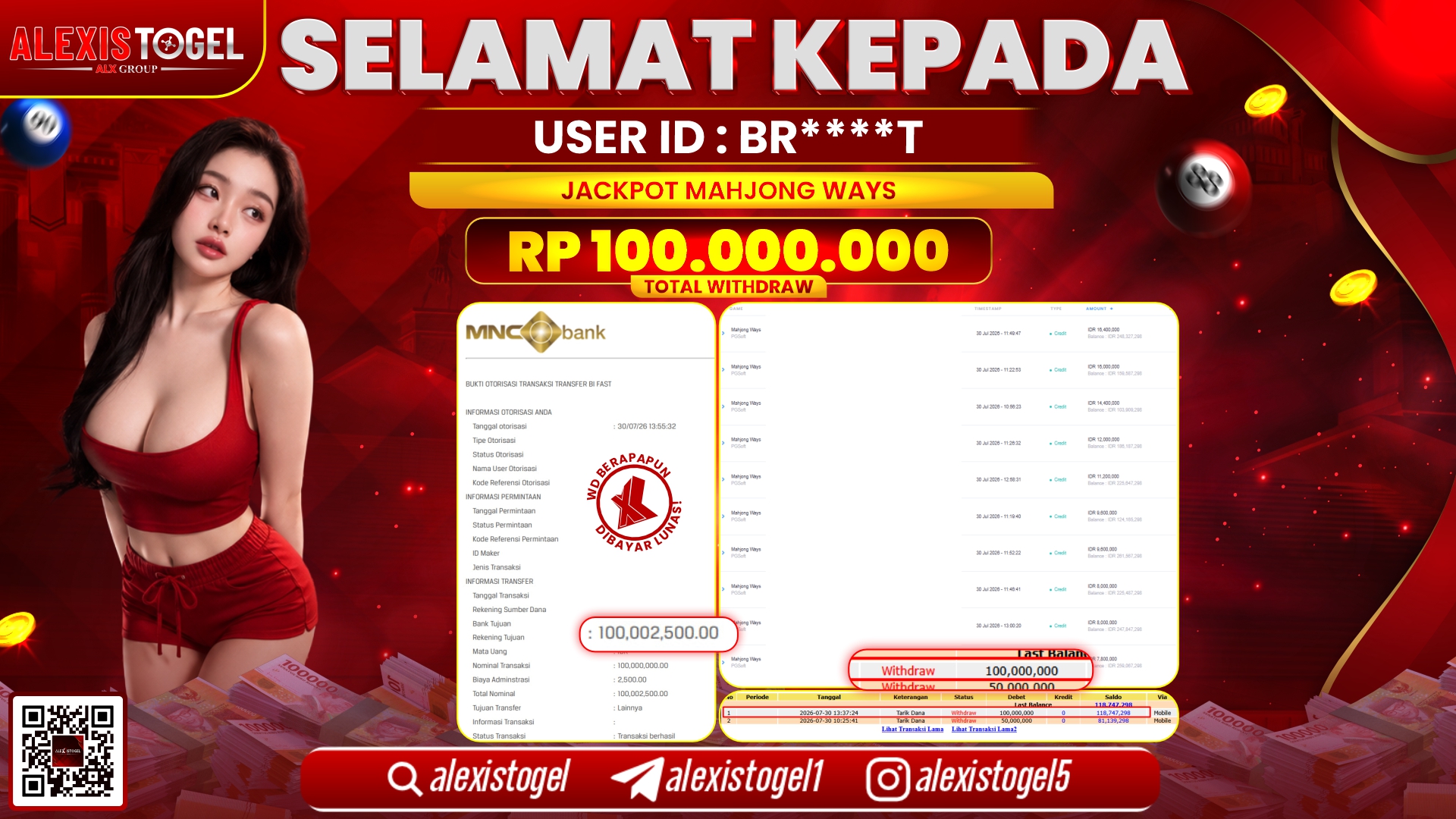 ALEXISTOGEL JACKPOT DI MAHJONG WAYS RP.100.000.000,- LUNAS