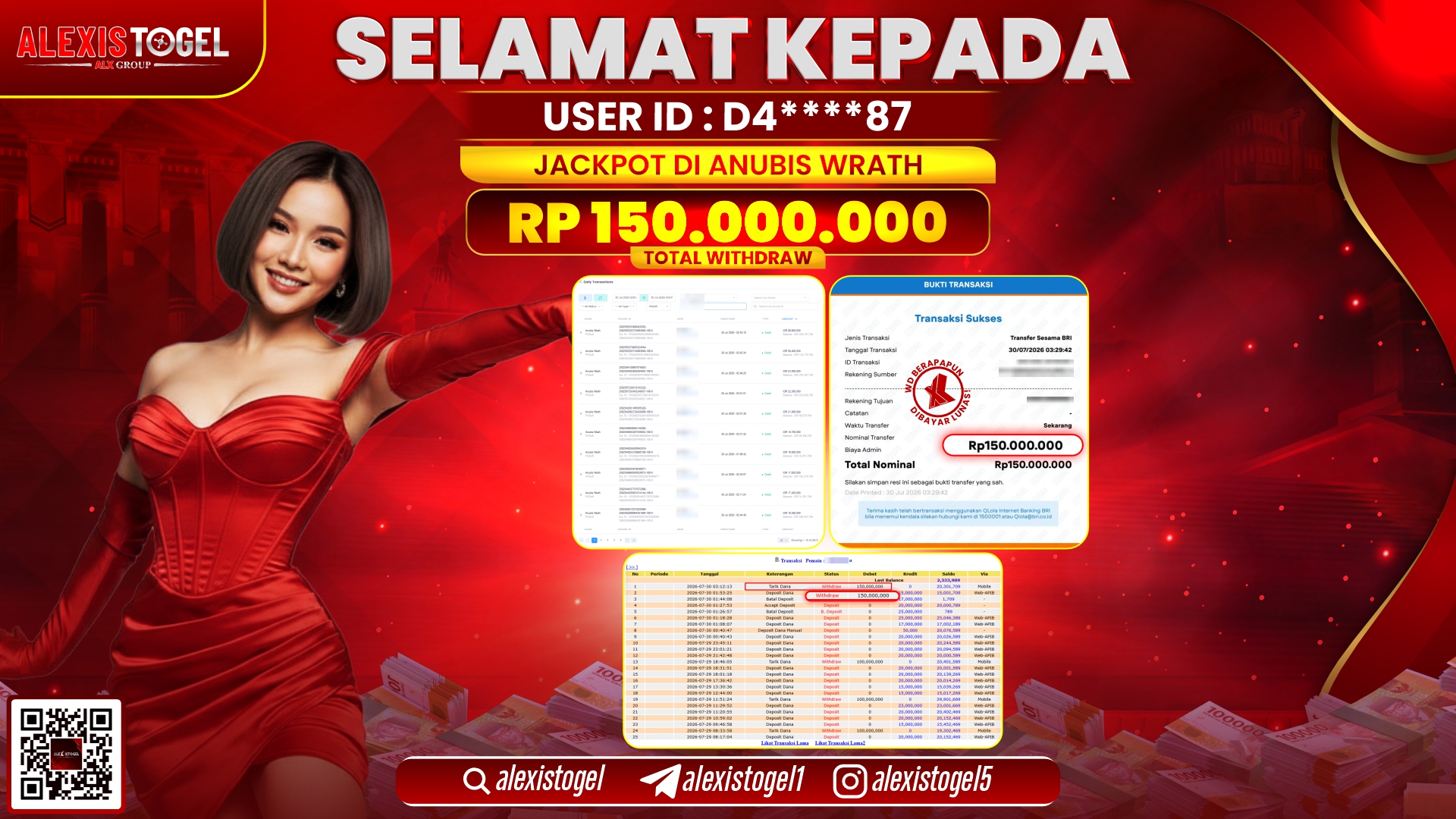 ALEXISTOGEL JACKPOT DI ANUBIS WRATH RP.150.000.000,- LUNAS