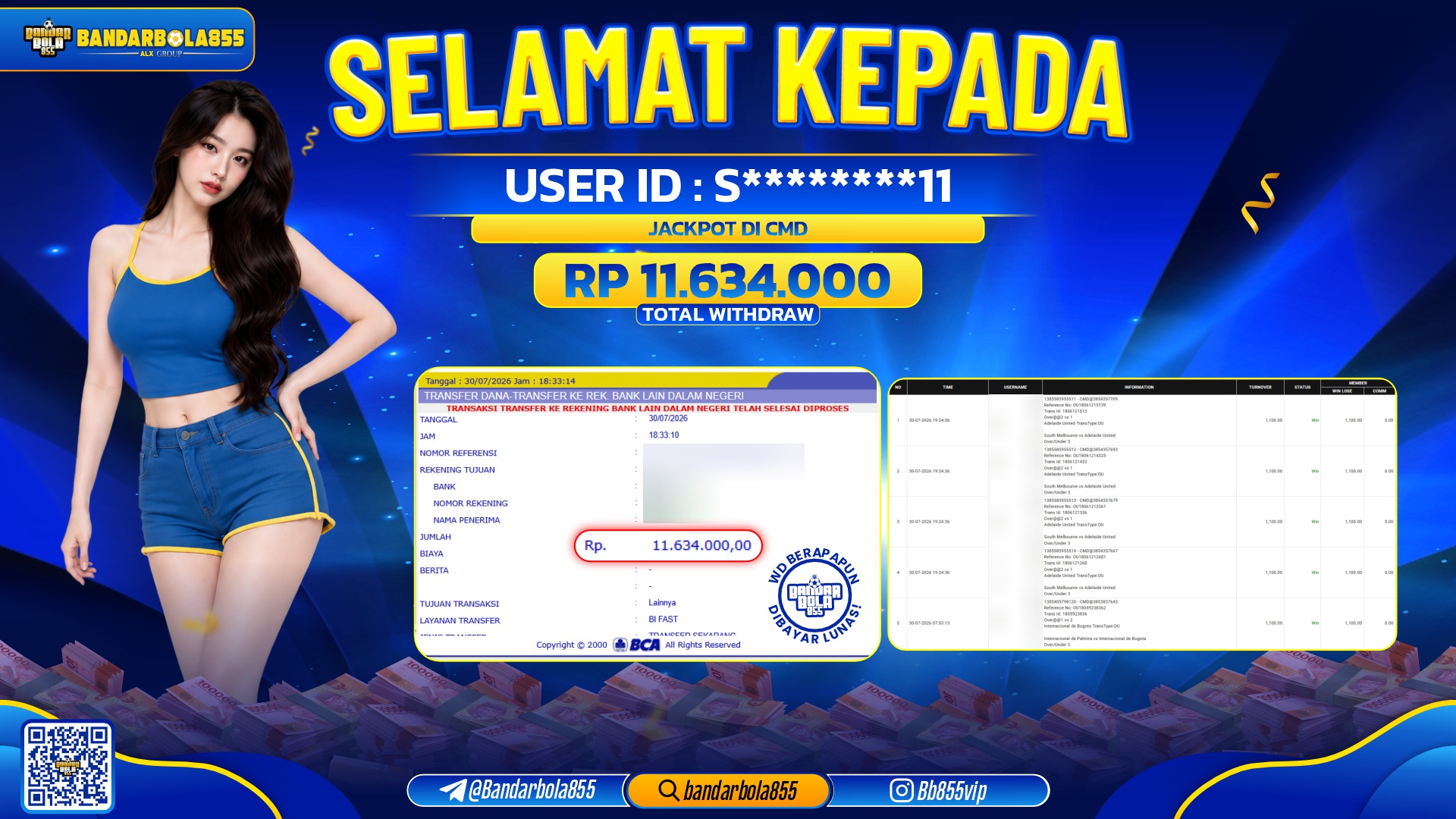 JACKPOT BANDARBOLA855 DI CMD Rp11.634.000, - LUNAS🎖
