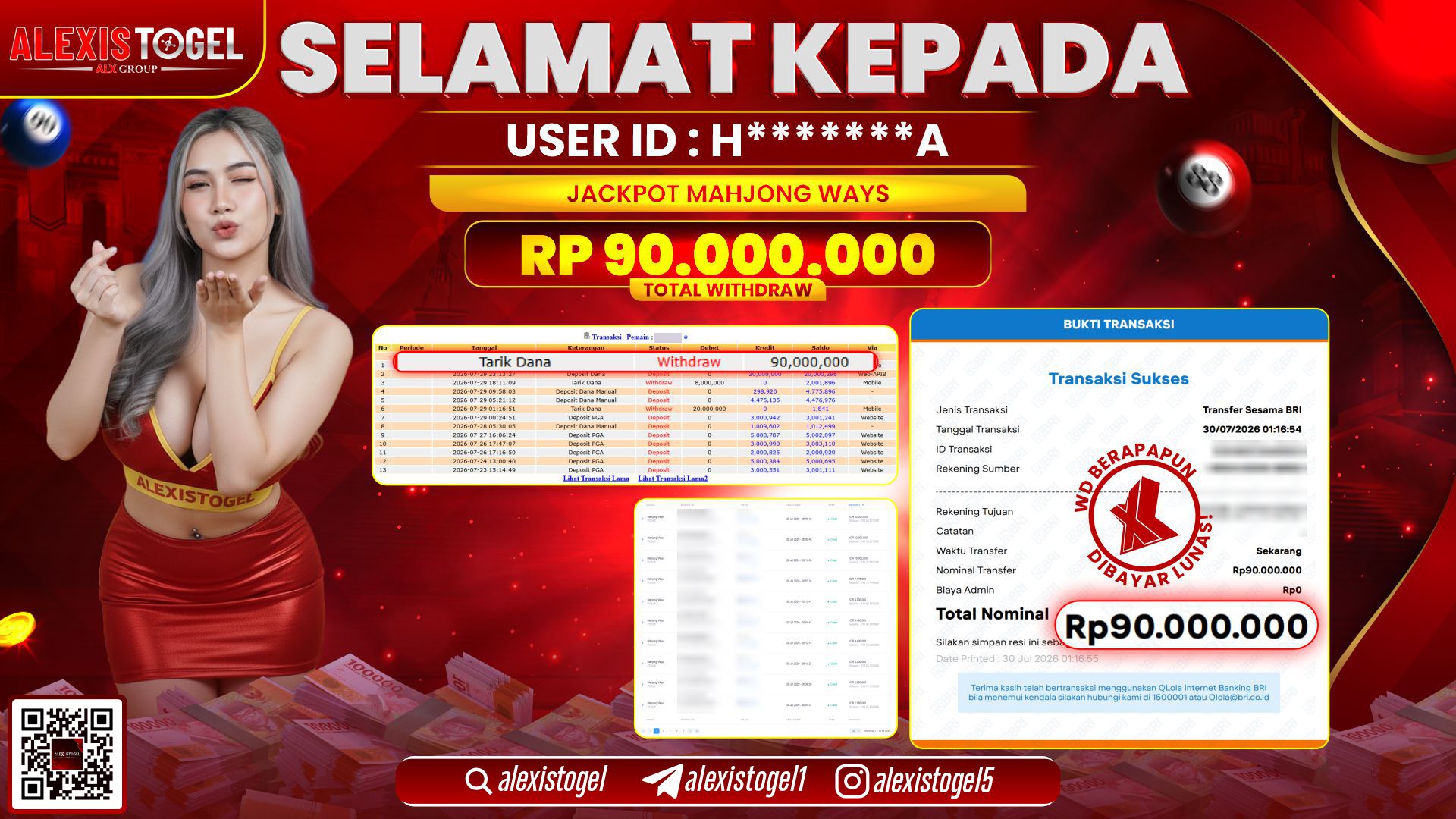 ALEXISTOGEL JACKPOT DI MAHJONG WAYS RP.90.000.000,- LUNAS
