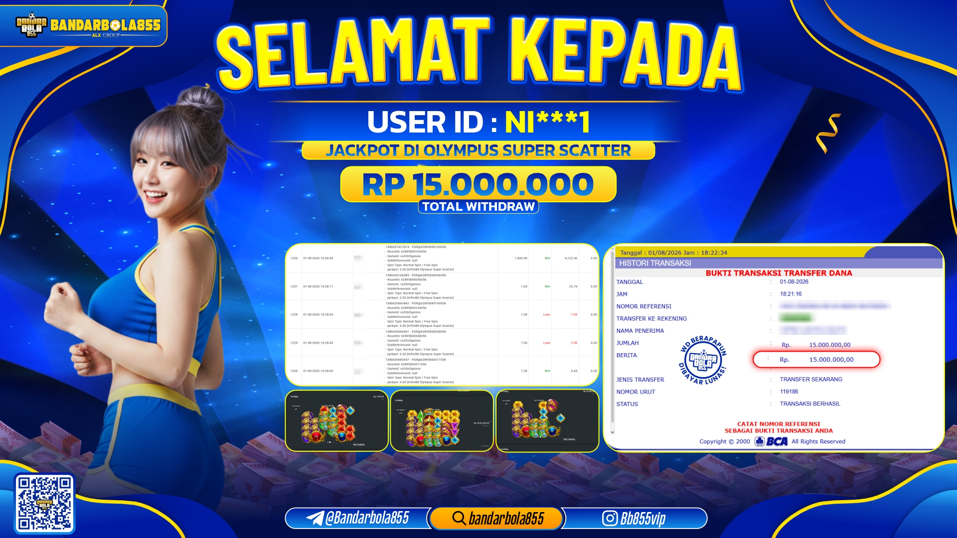 JACKPOT BANDARBOLA855 DI OLYMPUS SUPER SCCATTER Rp15.000.000, - LUNAS🎖