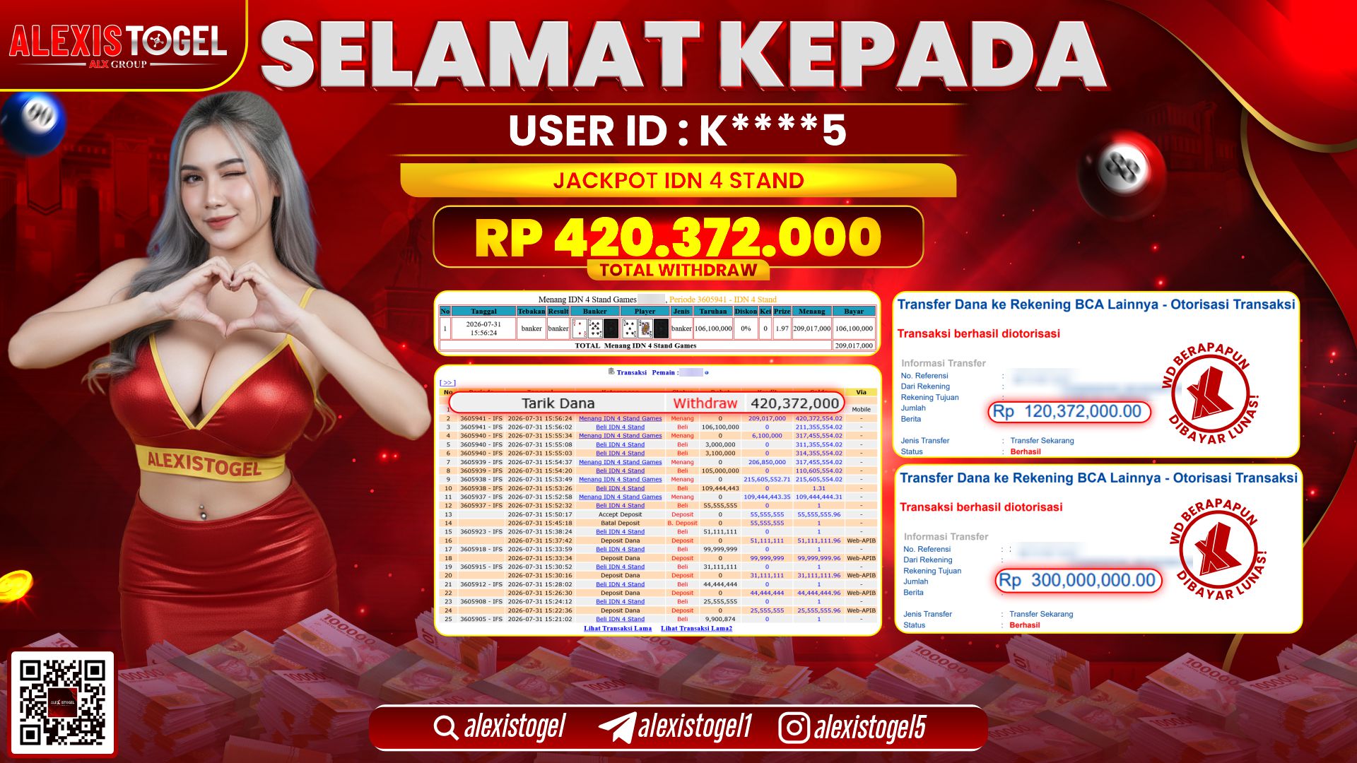 ALEXISTOGEL JACKPOT DI IDN 4 STAND RP.420.372.000,- LUNAS