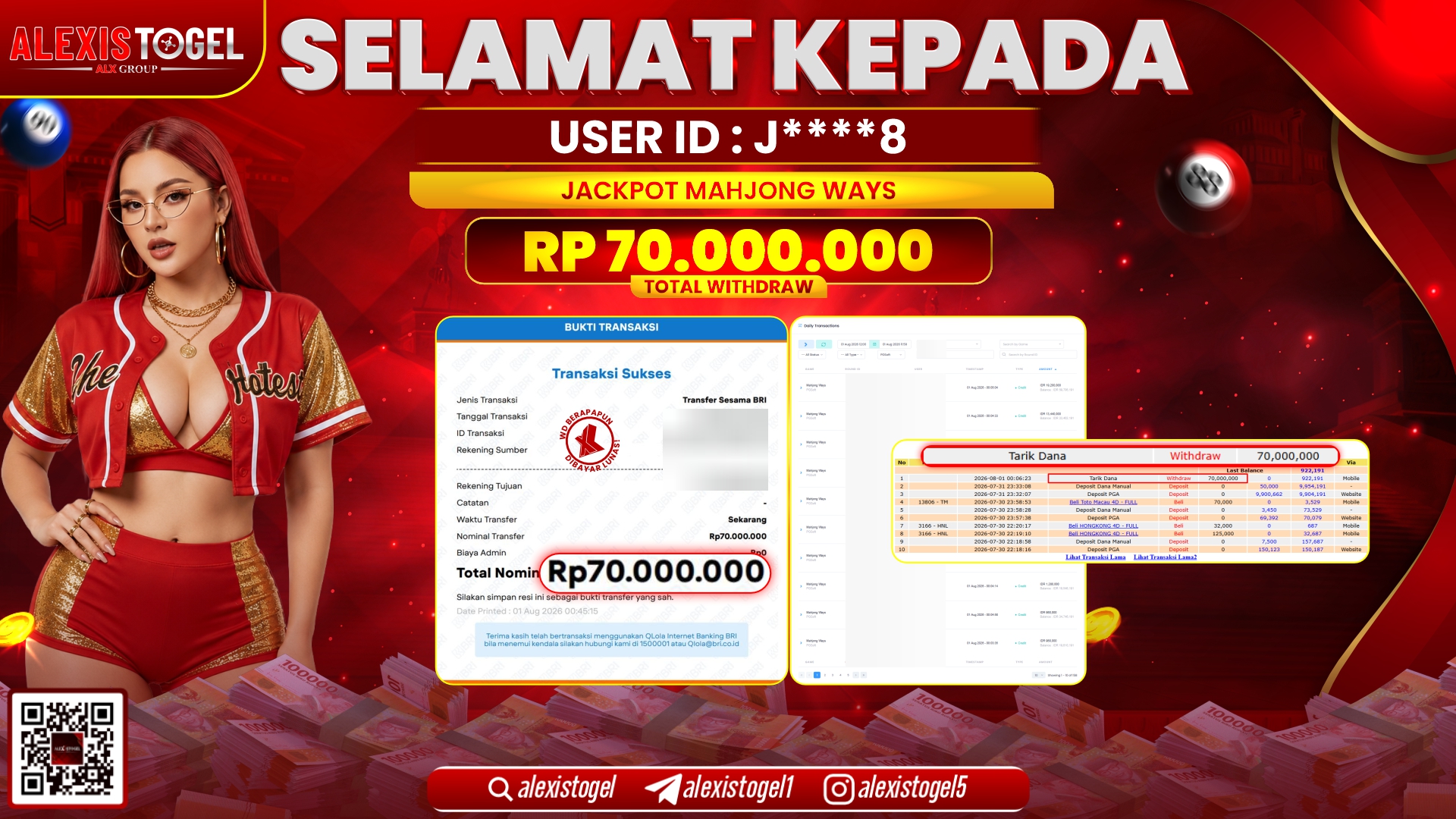ALEXISTOGEL JACKPOT DI MAHJONG WAYS RP.70.000.000,- LUNAS