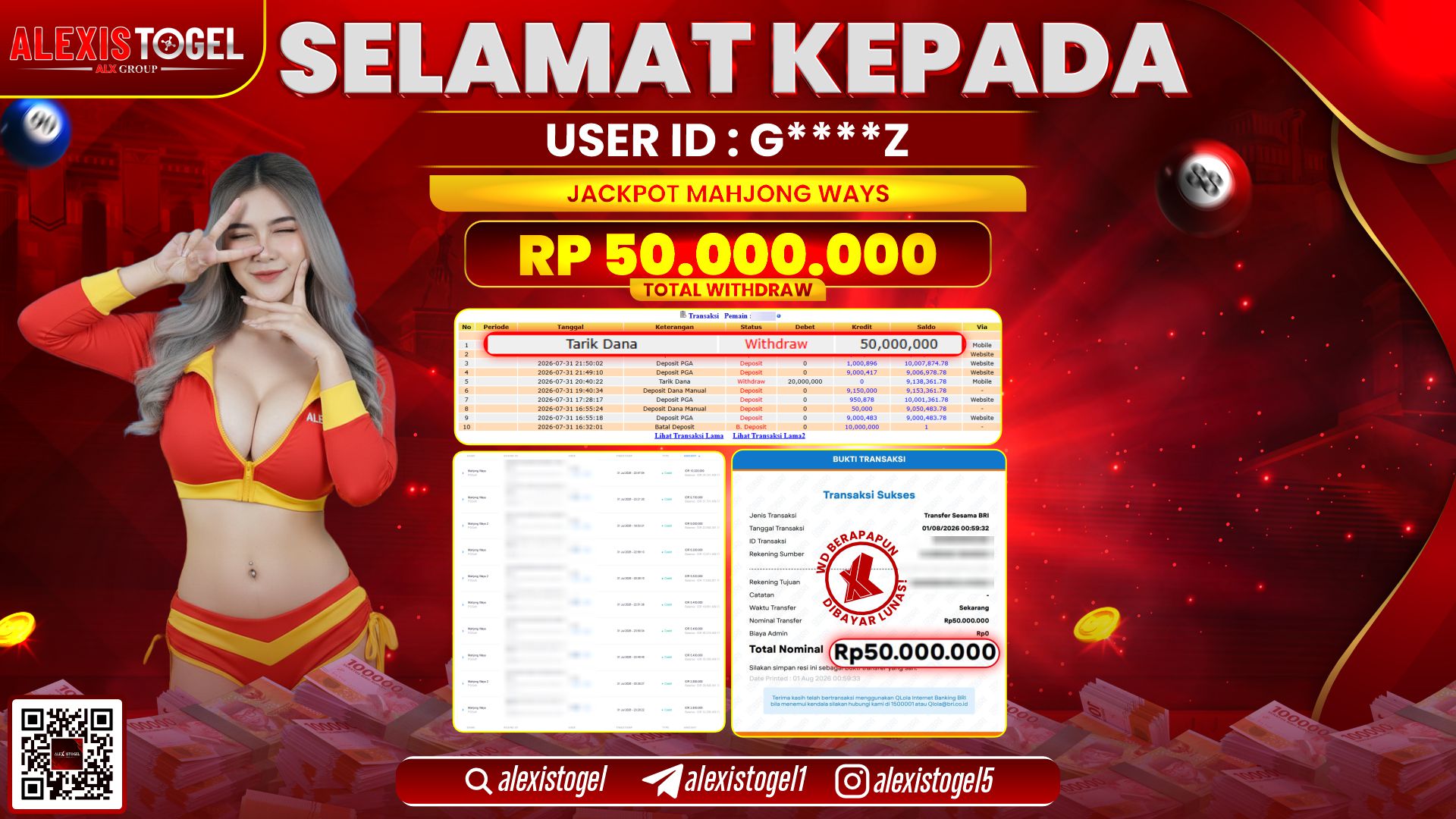 ALEXISTOGEL JACKPOT DI MAHJONG WAYS RP.50.000.000,- LUNAS