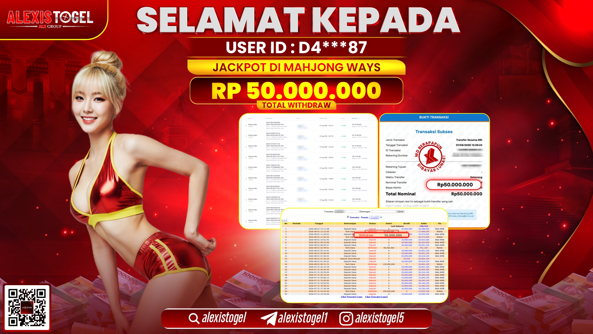 ALEXISTOGEL JACKPOT DI MAHJONG WAYS RP.50.000.000,- LUNAS