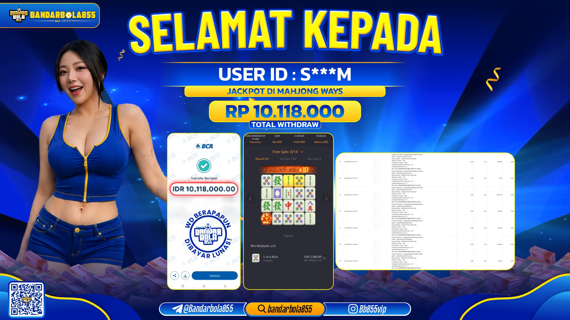 JACKPOT BANDARBOLA855 DI MAHJONG WAYS Rp10.118.000, - LUNAS🎖