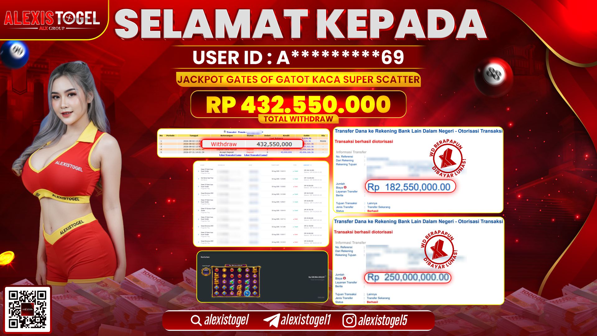 ALEXISTOGEL JACKPOT DI GATES OF GATOT KACA SUPER SCATTER RP.432.550.000,- LUNAS
