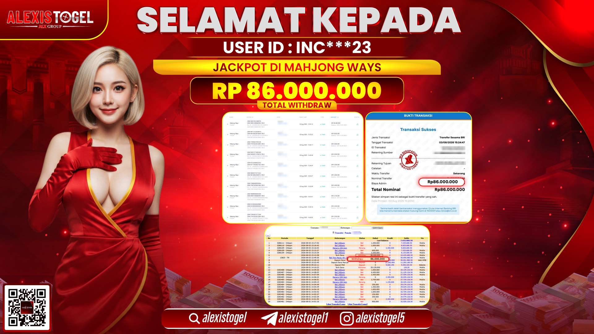 ALEXISTOGEL JACKPOT DI MAHJONG WAYS RP.86.000.000,- LUNAS