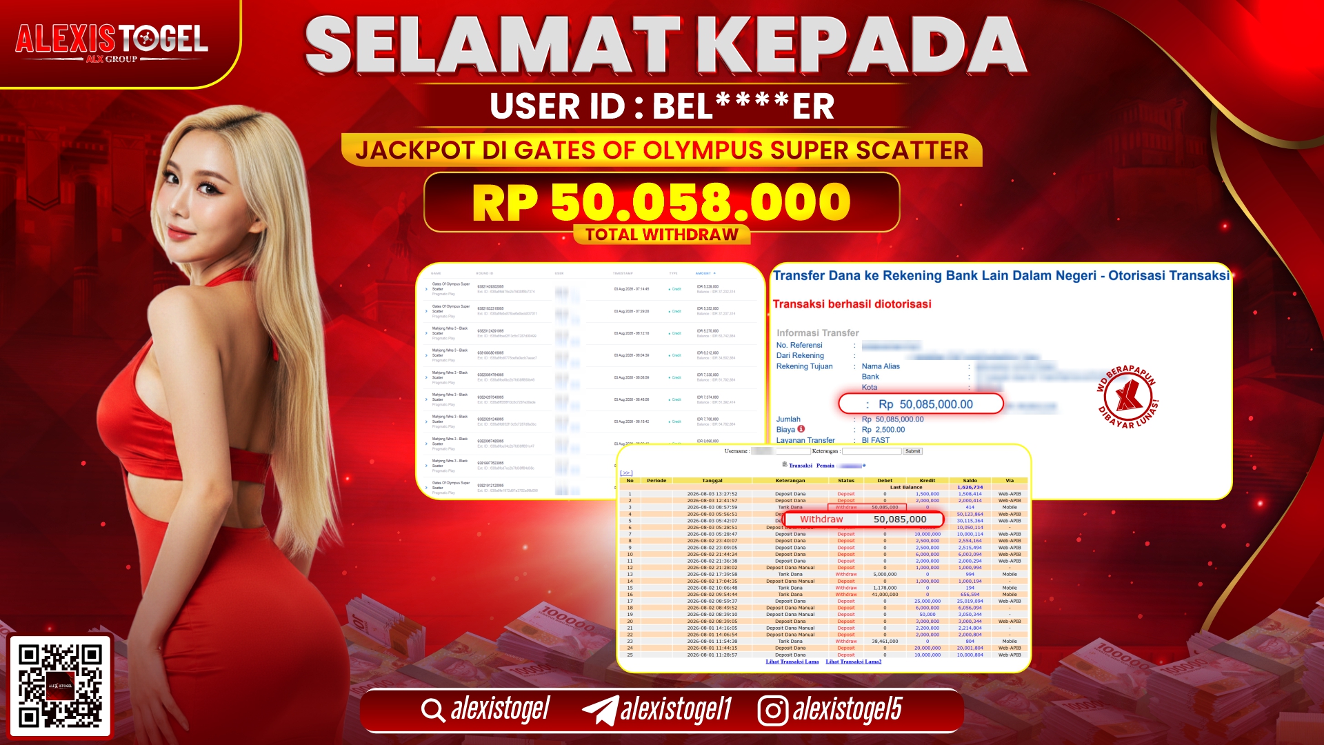 ALEXISTOGEL JACKPOT DI GATES OF OLYMPUS SUPER SCATTER RP.50.058.000,- LUNAS
