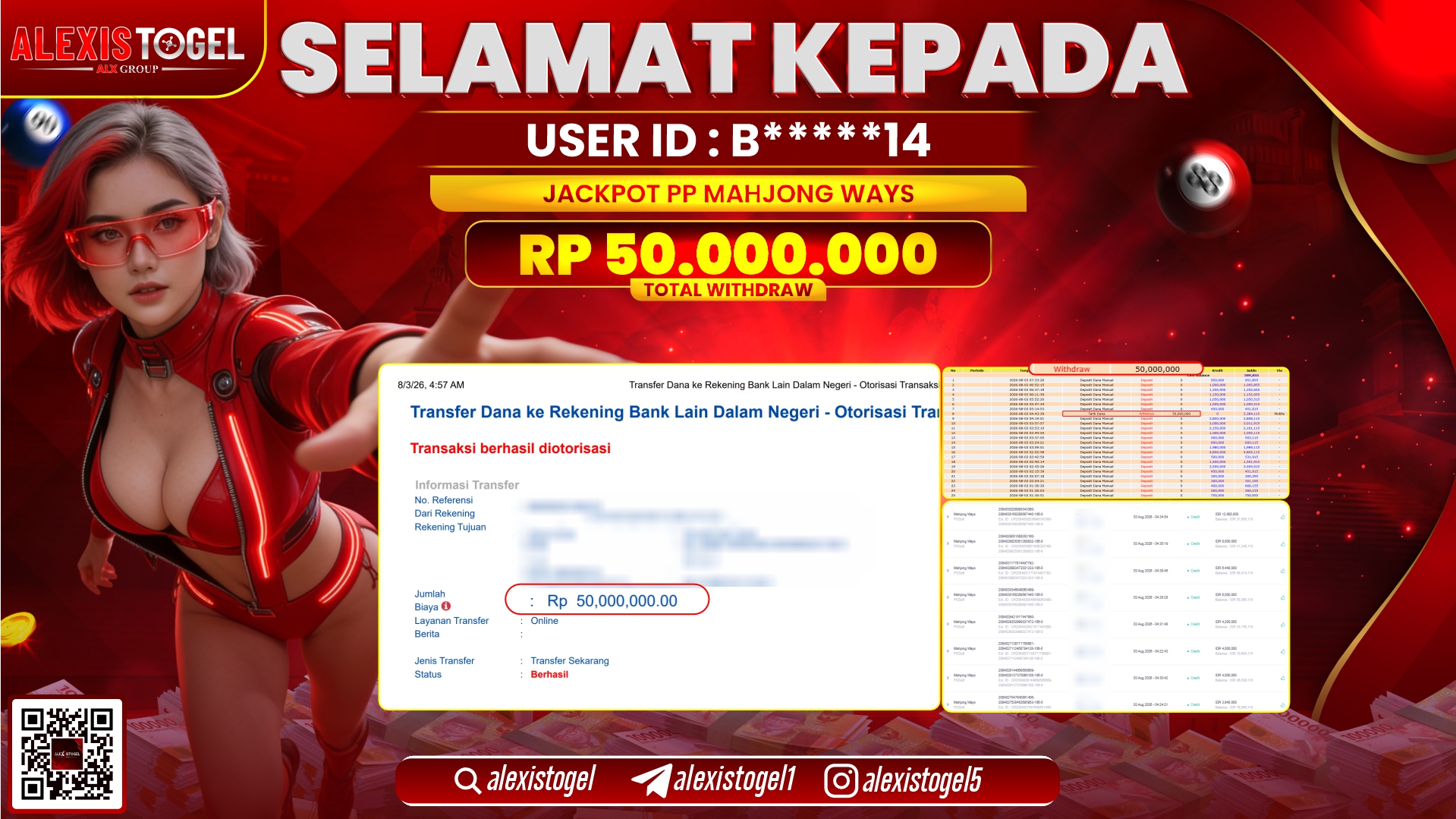 ALEXISTOGEL JACKPOT DI MAHJONG WAYS RP.50.000.000,- LUNAS