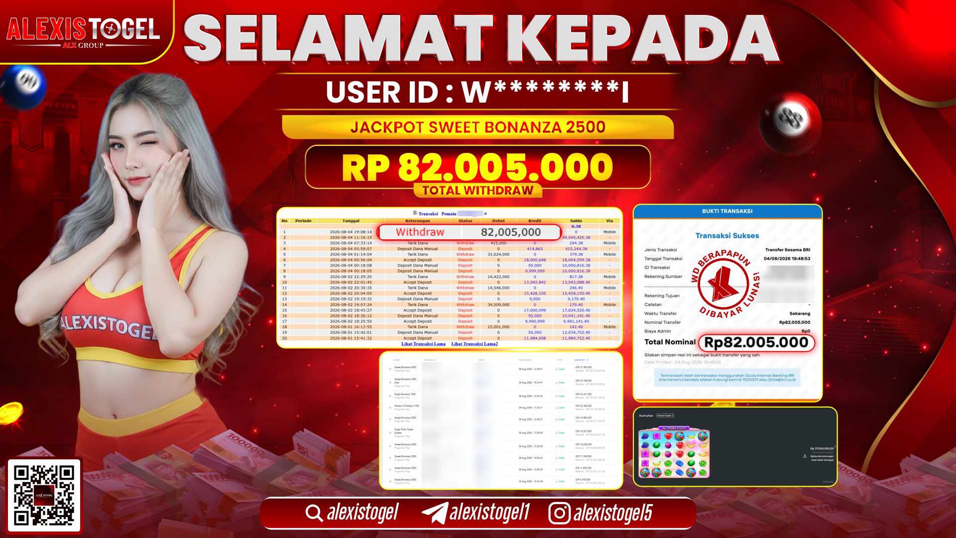 ALEXISTOGEL JACKPOT DI SWEET BONANZA 2500 RP.82.005.000,- LUNAS