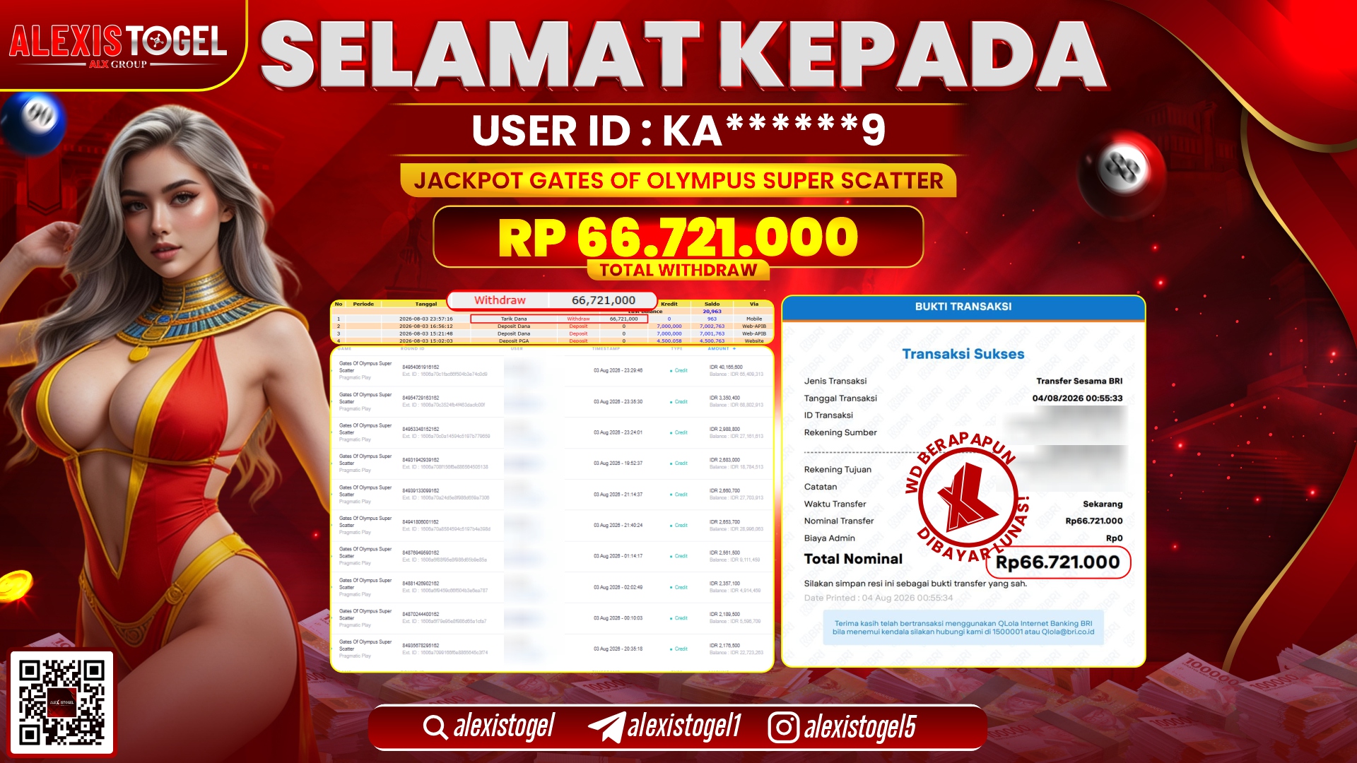 ALEXISTOGEL JACKPOT DI GATES OF OLYMPUS SUPER SCATTER RP.66.721.000,- LUNAS