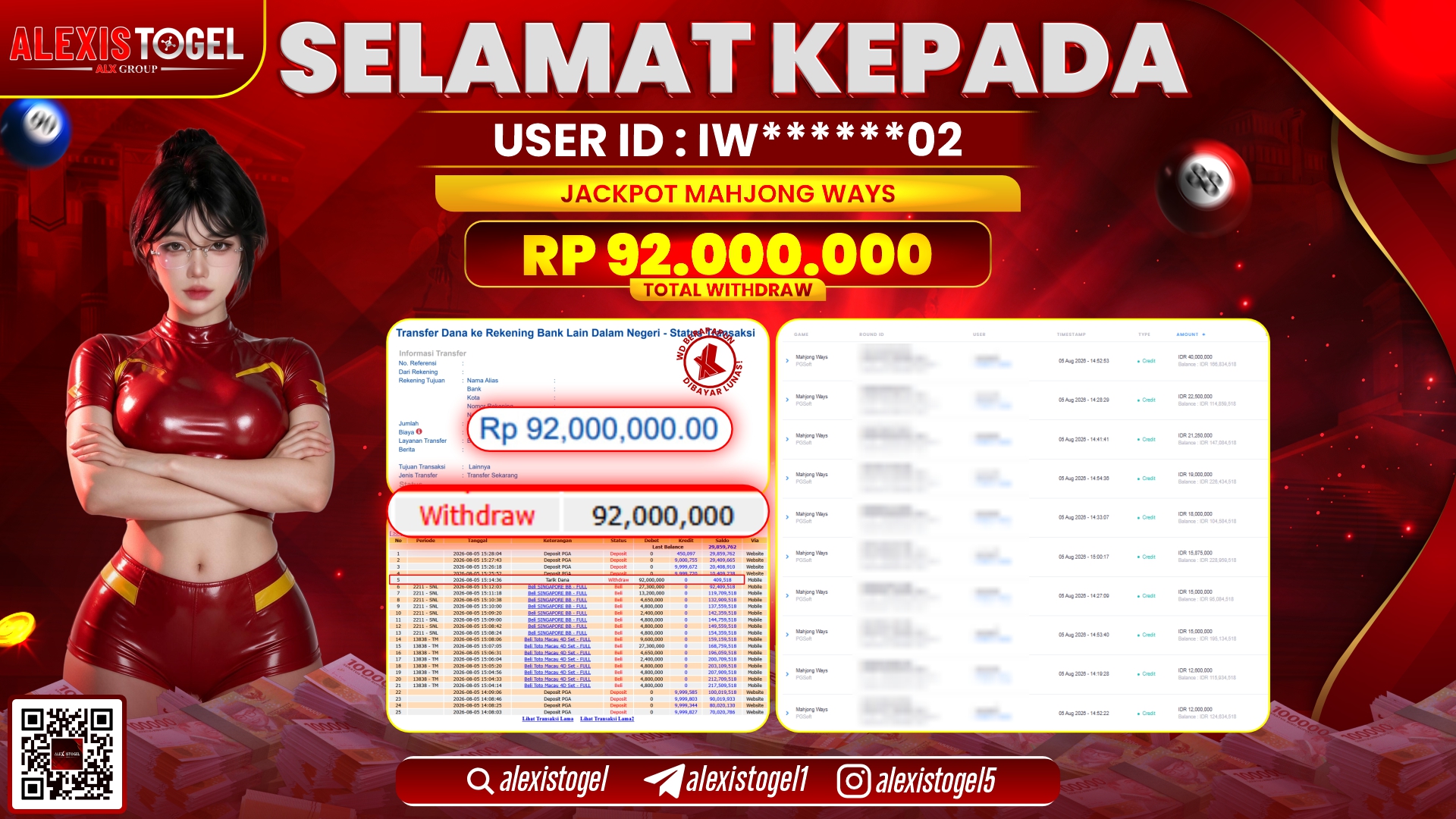 ALEXISTOGEL JACKPOT DI MAHJONG WAYS RP.92.000.000,- LUNAS