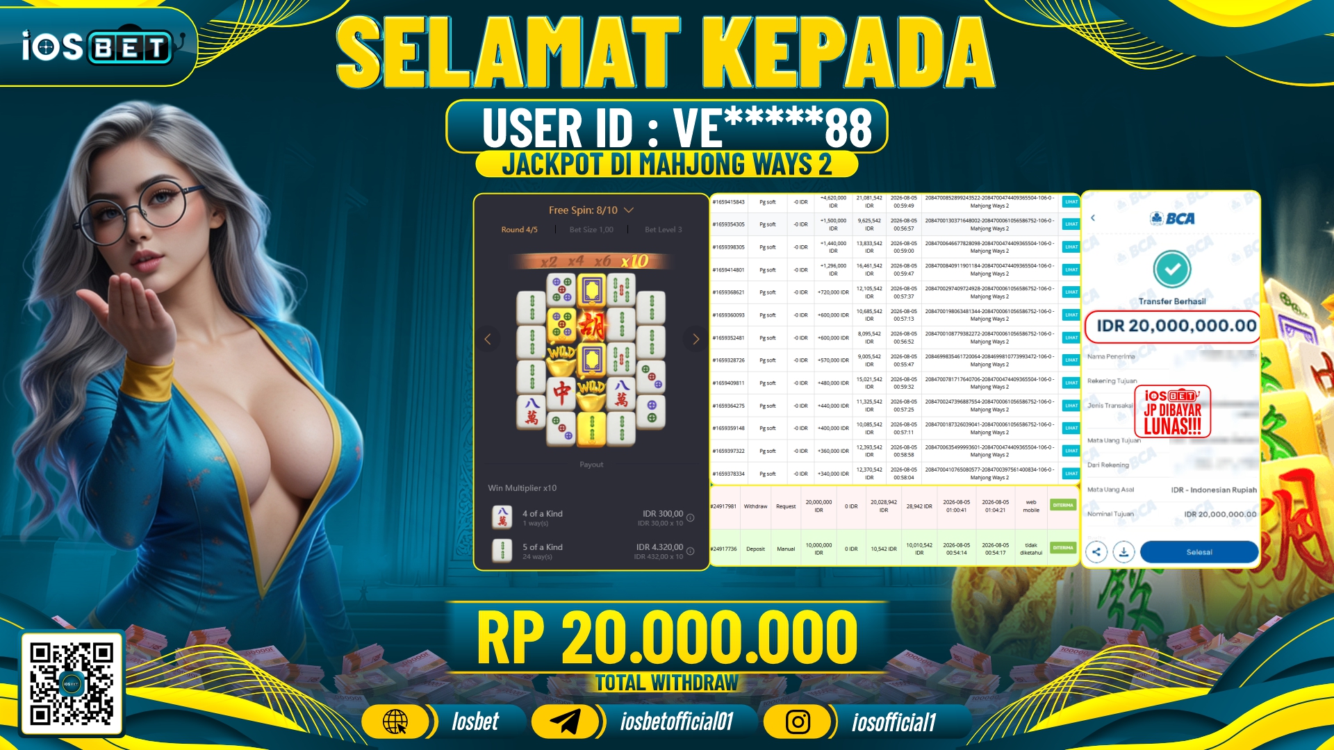Bukti Pembayaran LUNAS SLOT GAME GACOR Rp.20.000.000,-