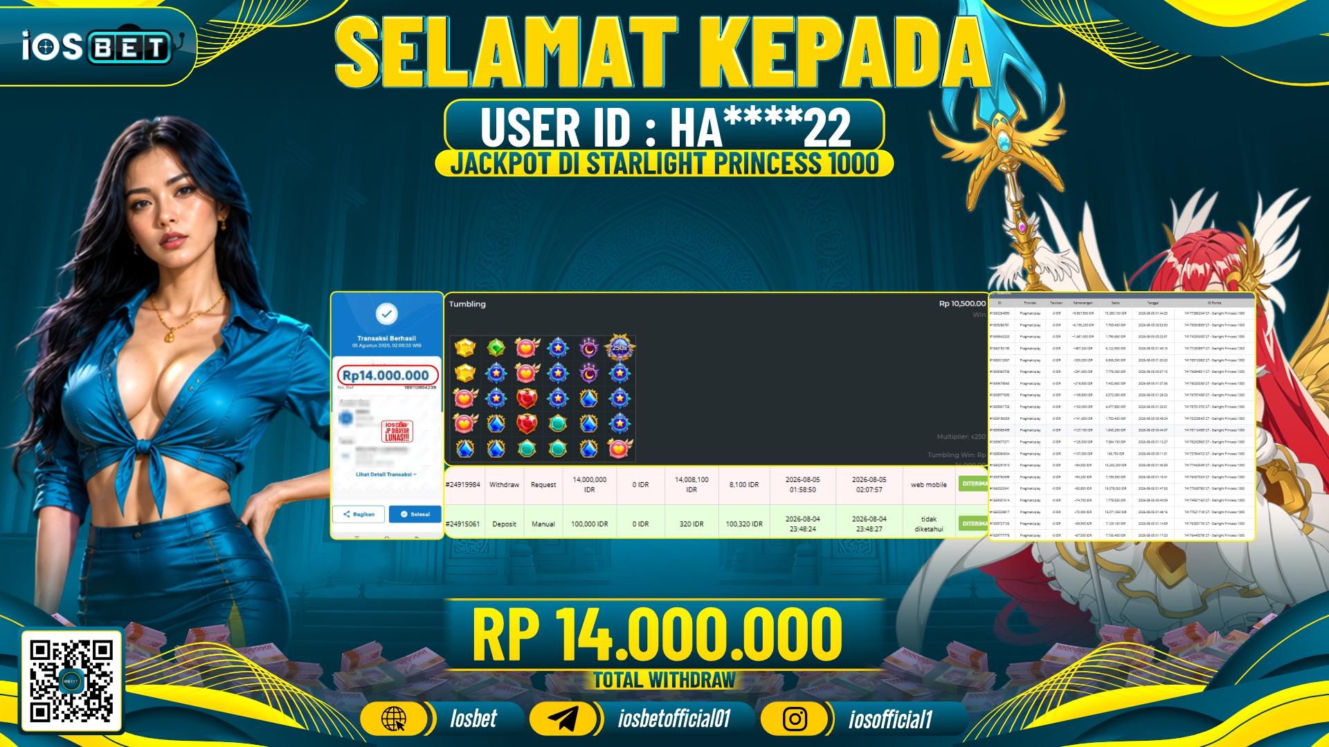 Bukti Pembayaran LUNAS SLOT GAME GACOR Rp.14.000.000,-