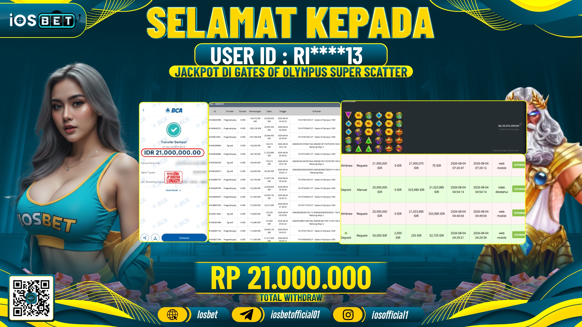 Bukti Pembayaran LUNAS SLOT GAME GACOR Rp.21.000.000,-