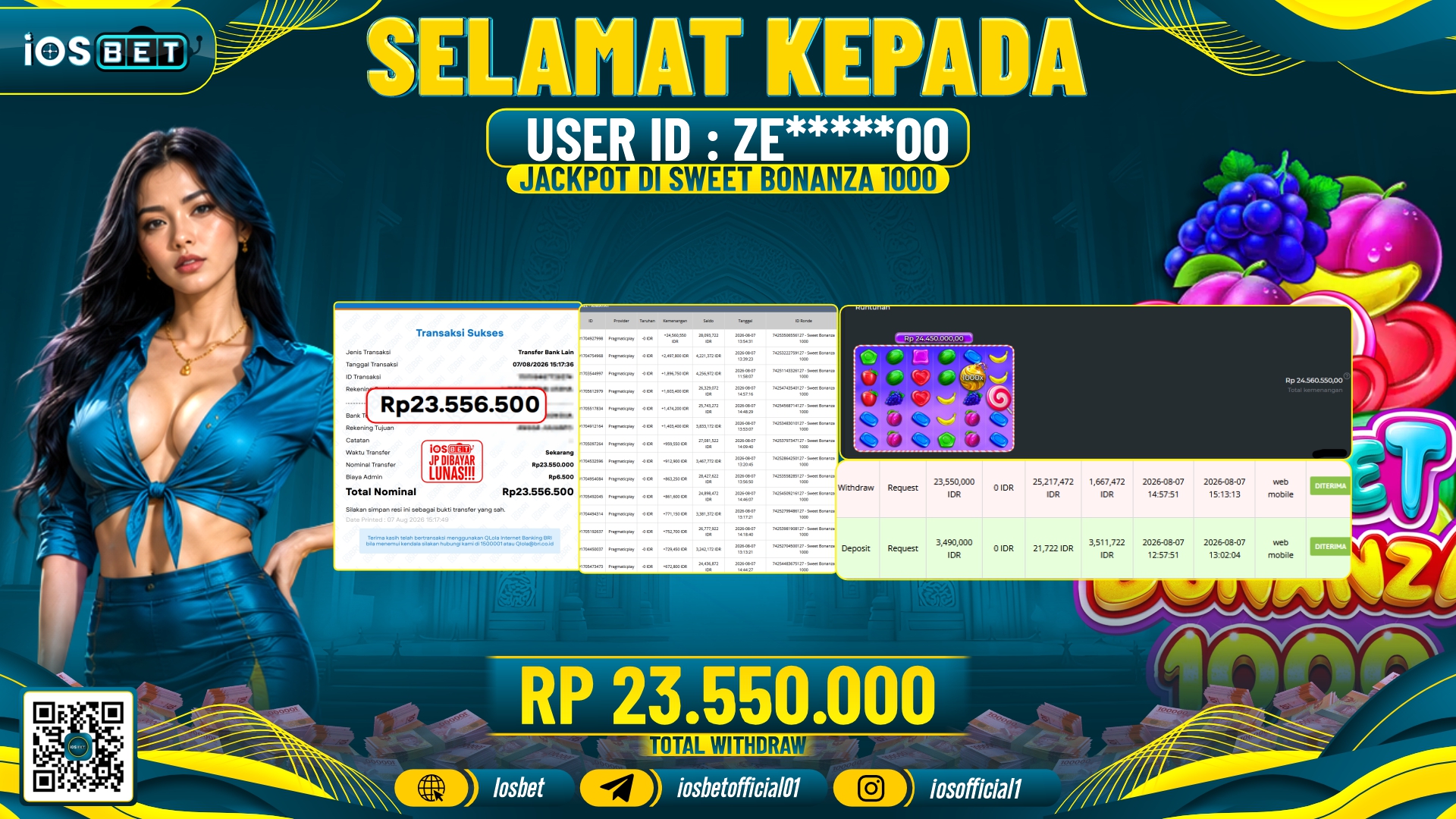 Bukti Pembayaran LUNAS SLOT GAME GACOR Rp.23.550.000,-